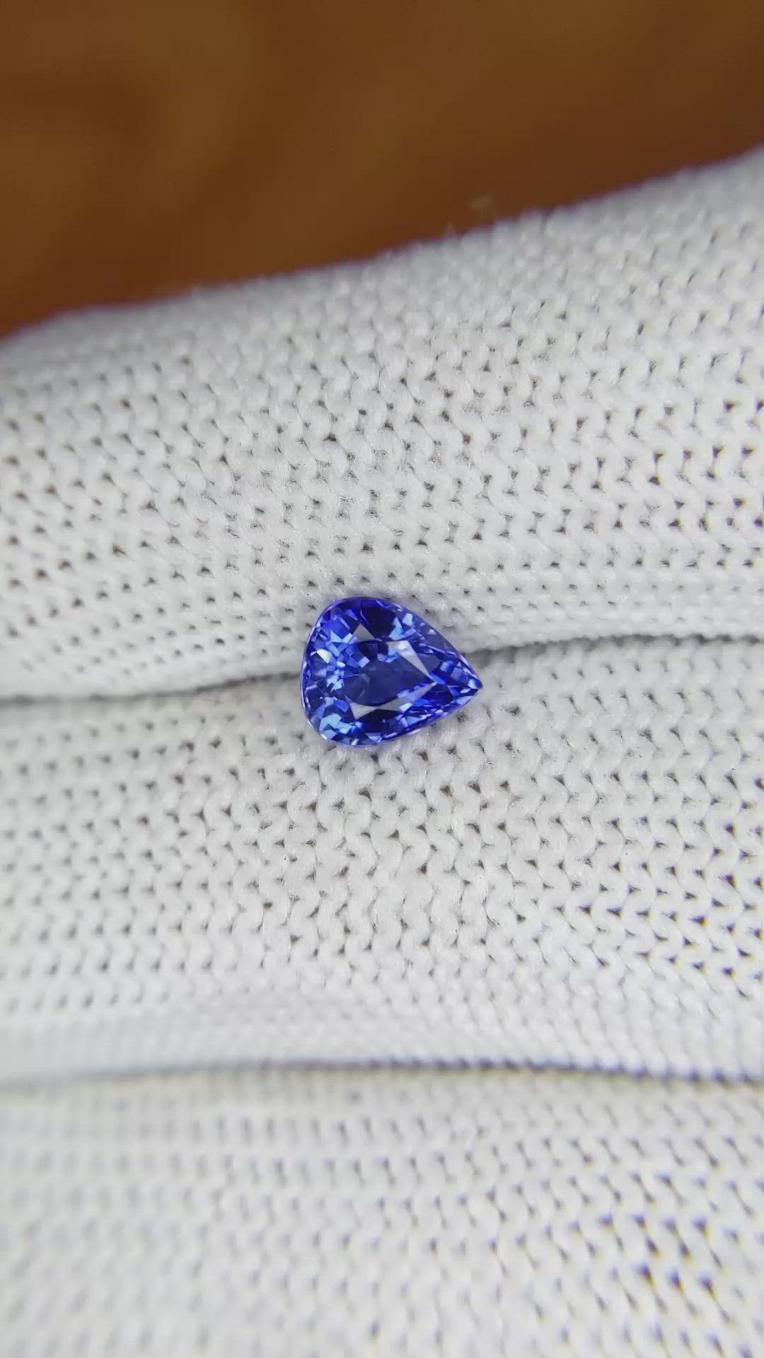 1.28 Ct. Blue Sapphire from Ceylon (Sri Lanka) Size Video