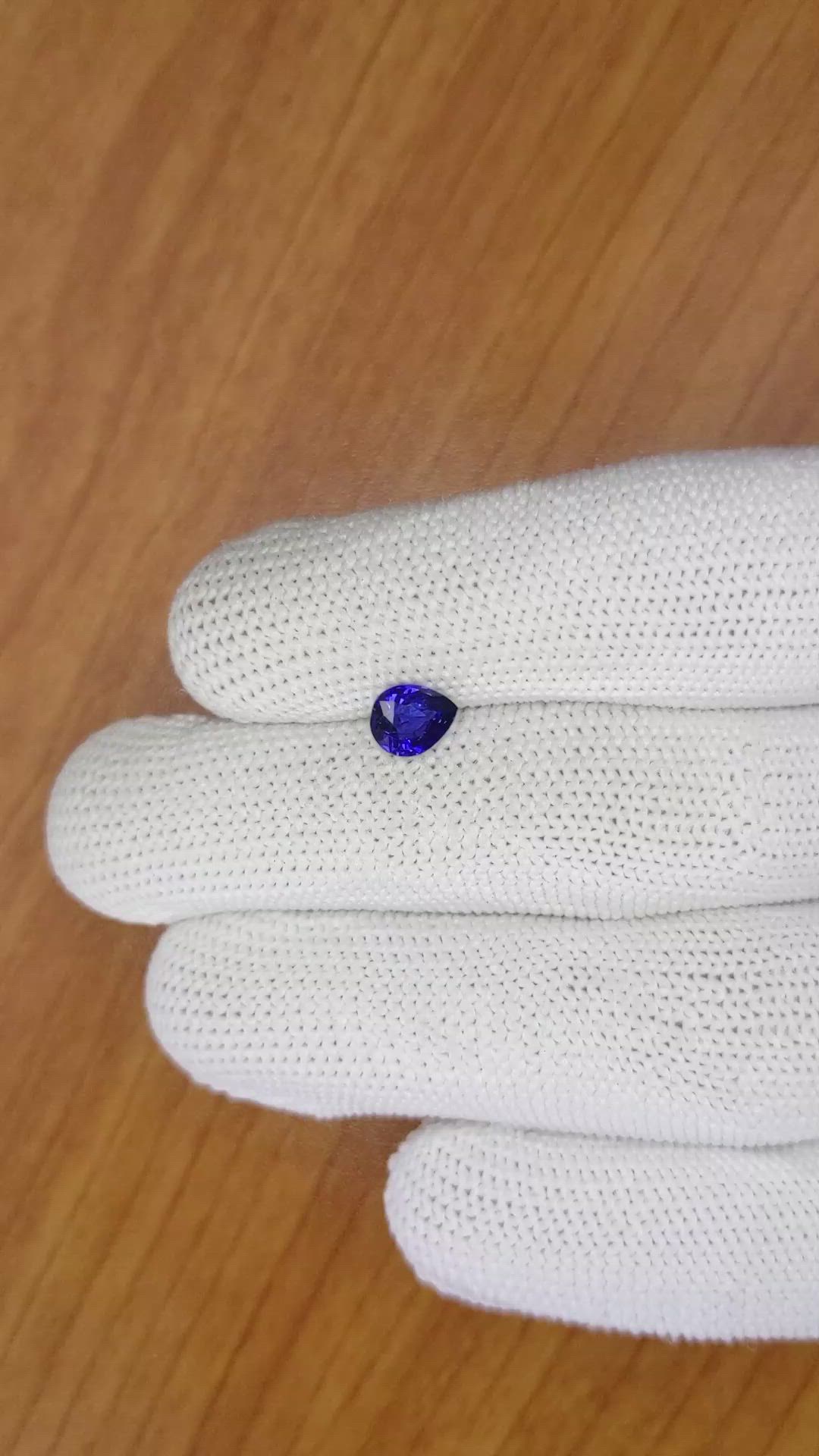 0.96 Ct. Blue Sapphire from Ceylon (Sri Lanka) Size Video