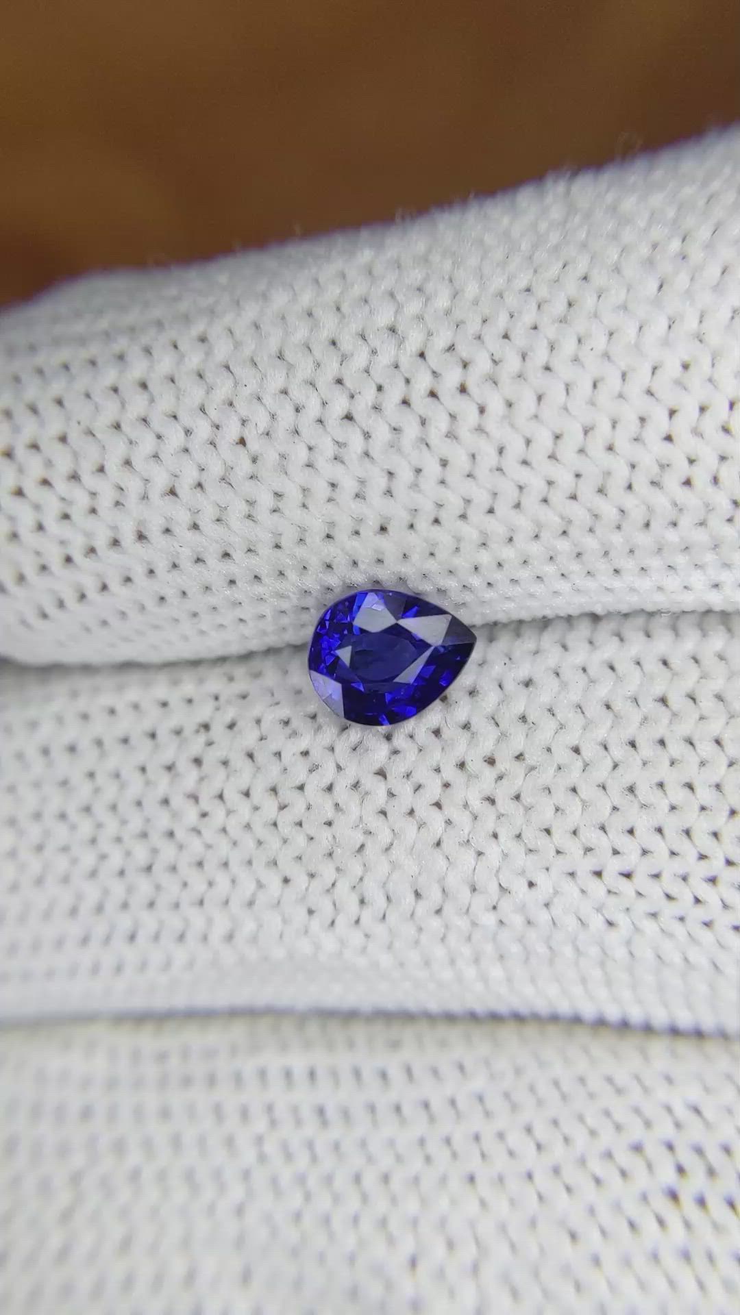 0.96 Ct. Blue Sapphire from Ceylon (Sri Lanka) Size Video