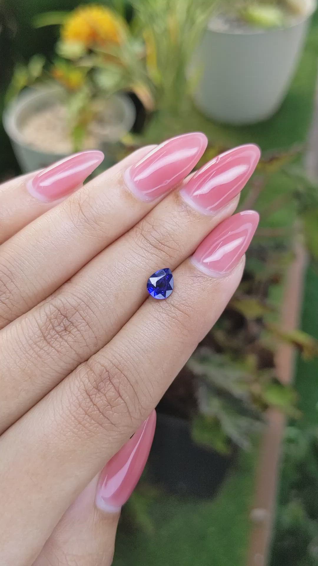 0.96 Ct. Blue Sapphire from Ceylon (Sri Lanka) Size Video