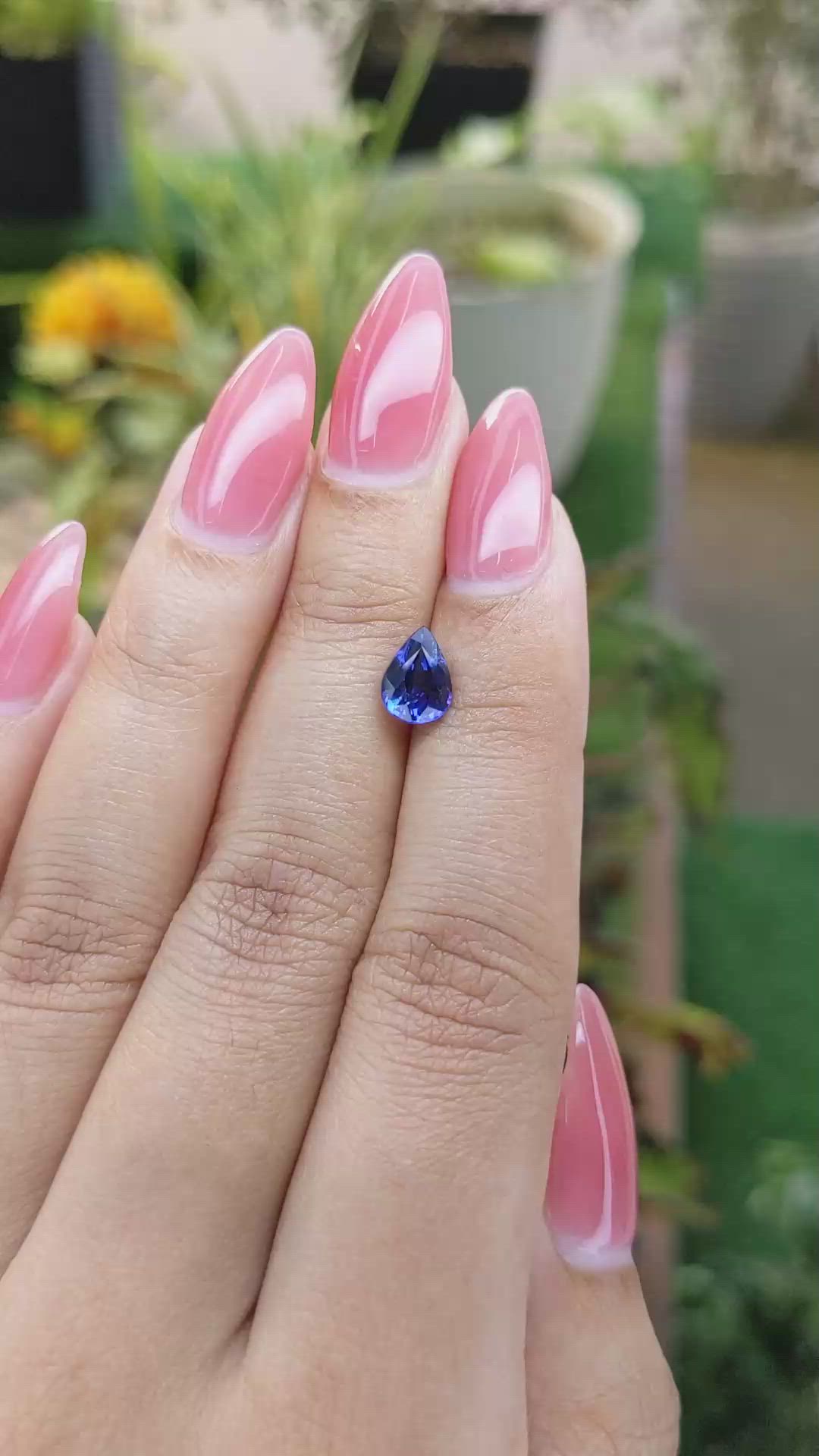 1.36 Ct. Blue Sapphire from Ceylon (Sri Lanka) Size Video