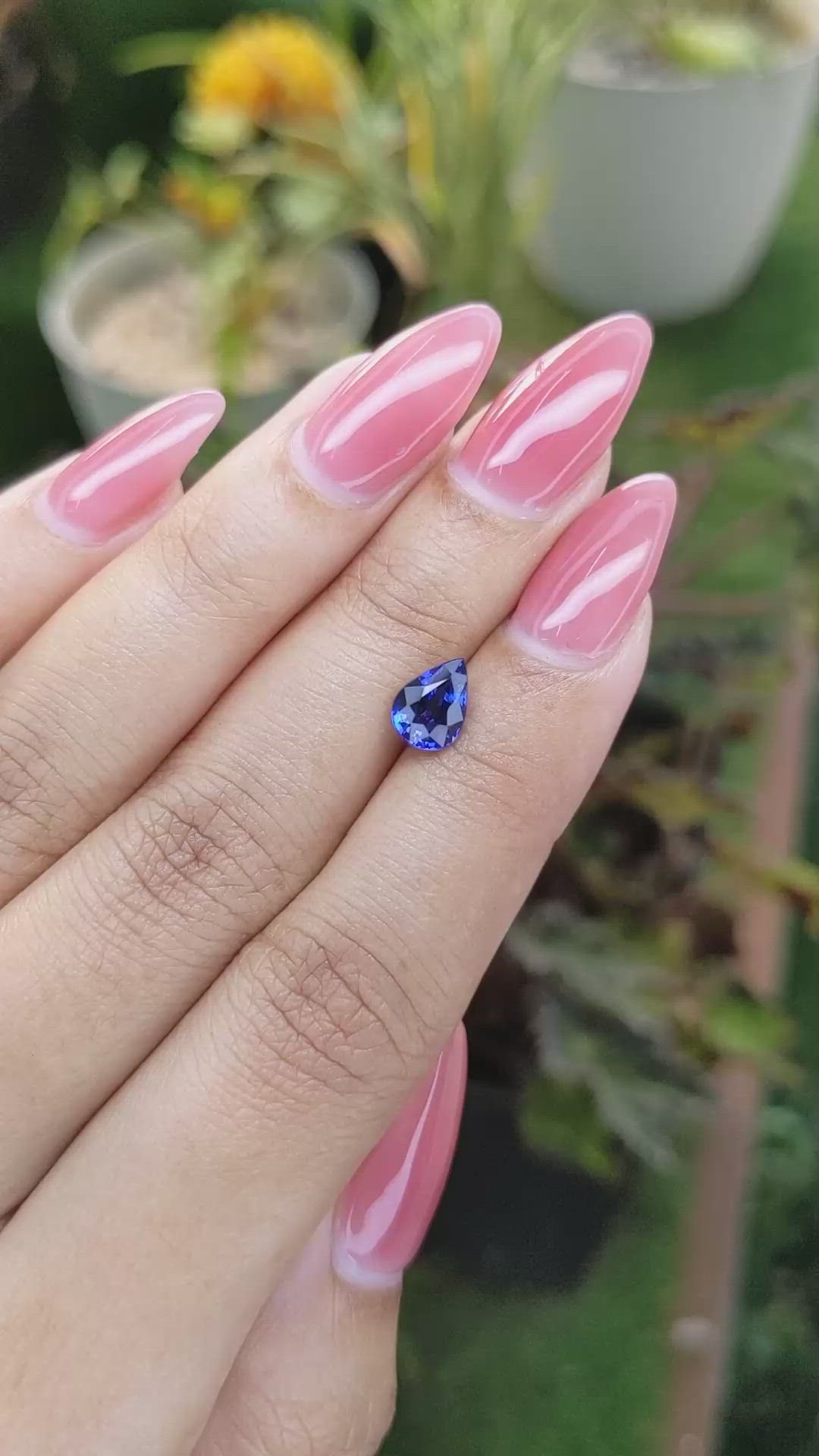 1.36 Ct. Blue Sapphire from Ceylon (Sri Lanka) Size Video
