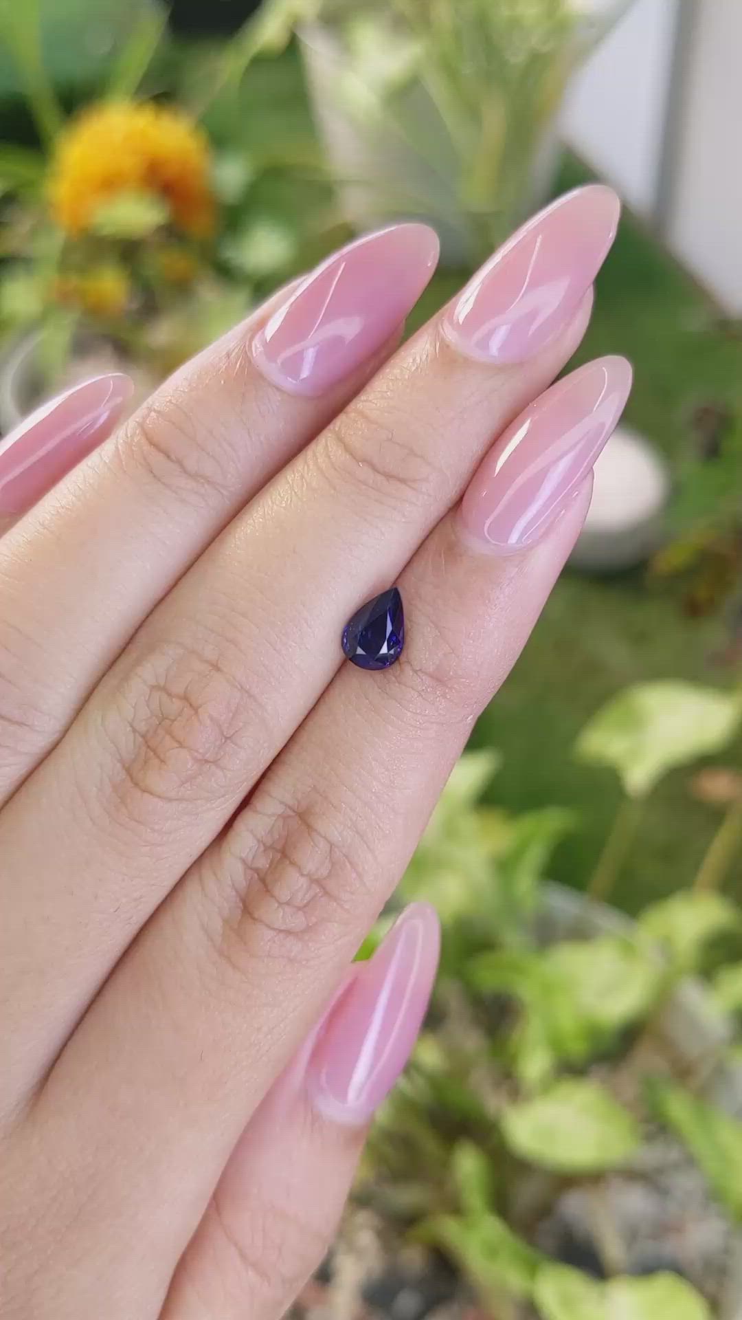 1.18 Ct. Blue Sapphire from Ceylon (Sri Lanka) Size Video