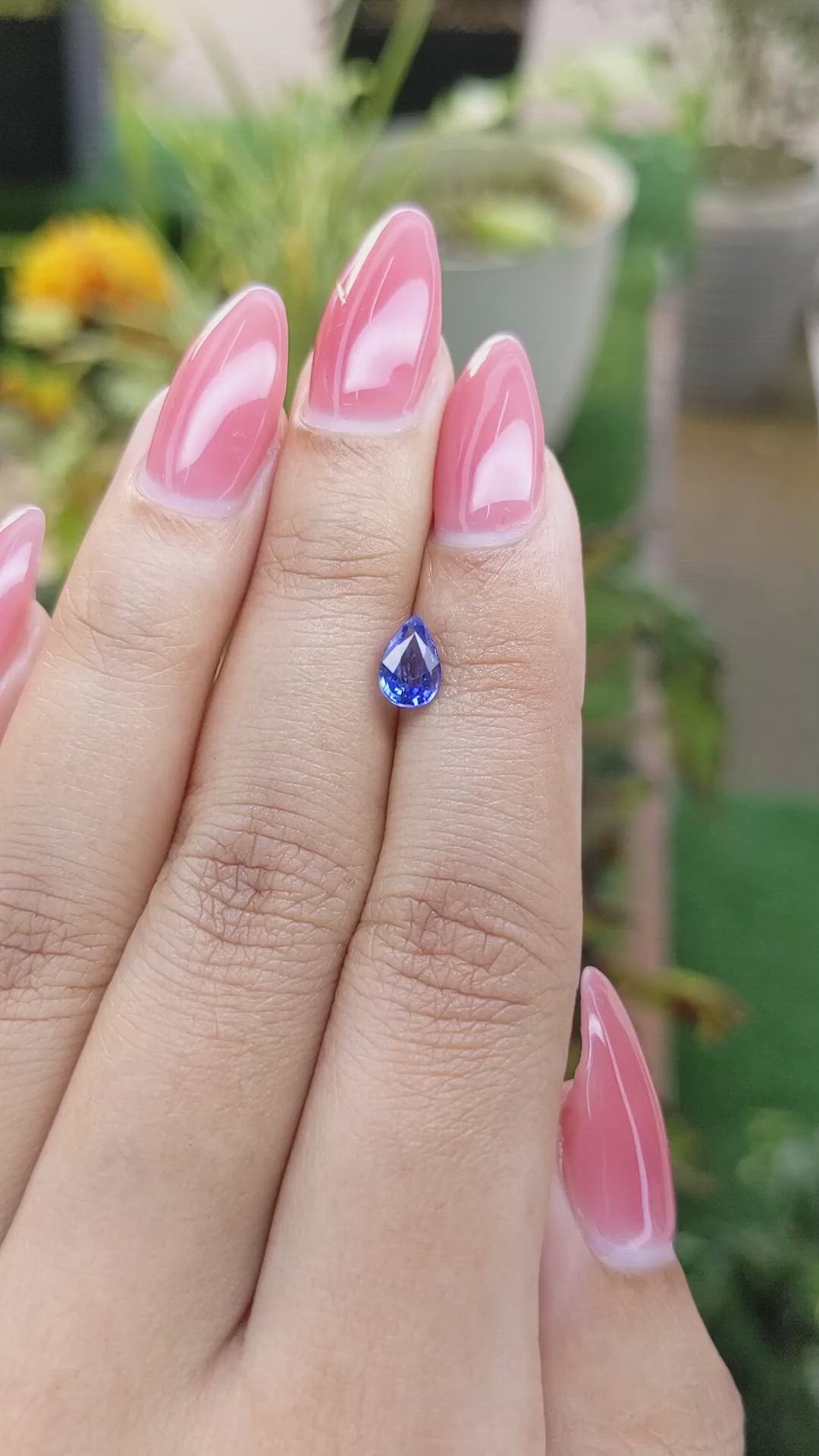 1.02 Ct. Blue Sapphire from Ceylon (Sri Lanka) Size Video