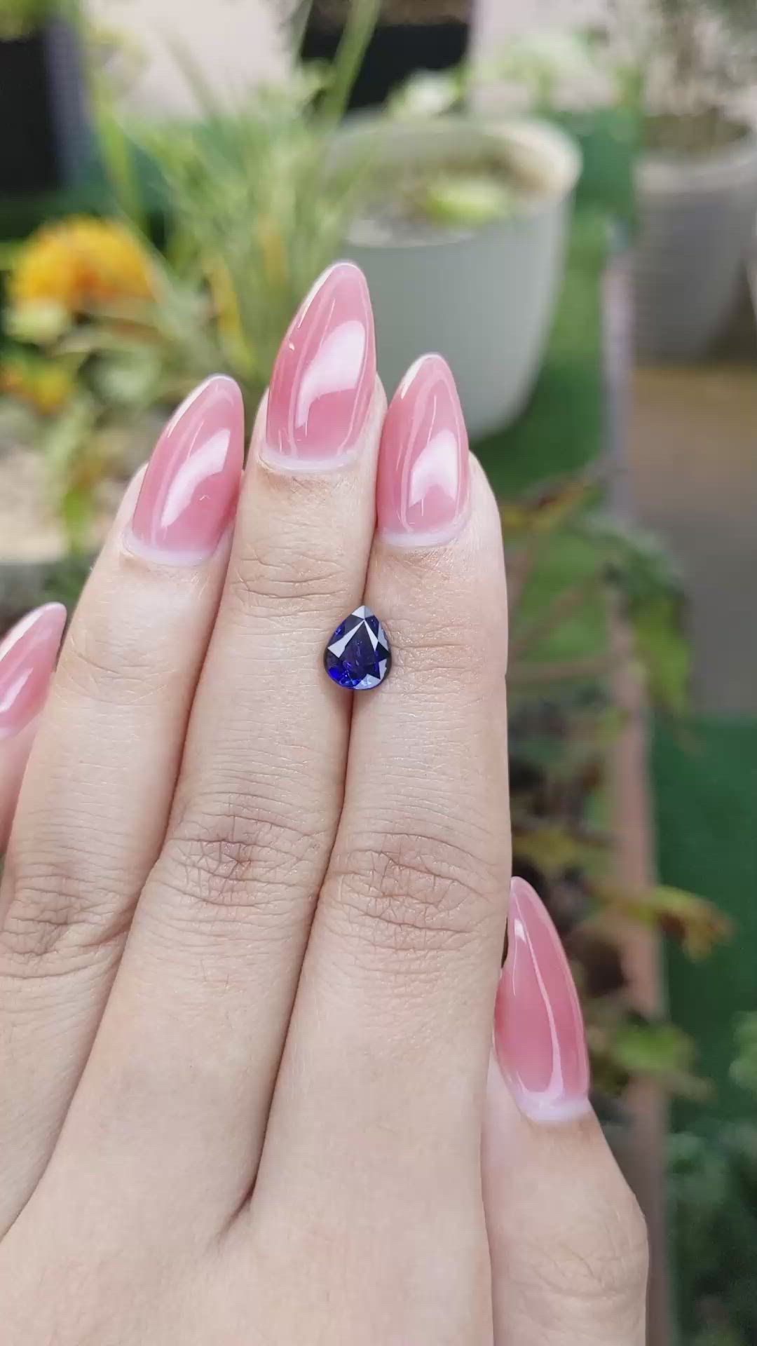 1.36 Ct. Blue Sapphire from Ceylon (Sri Lanka) Size Video