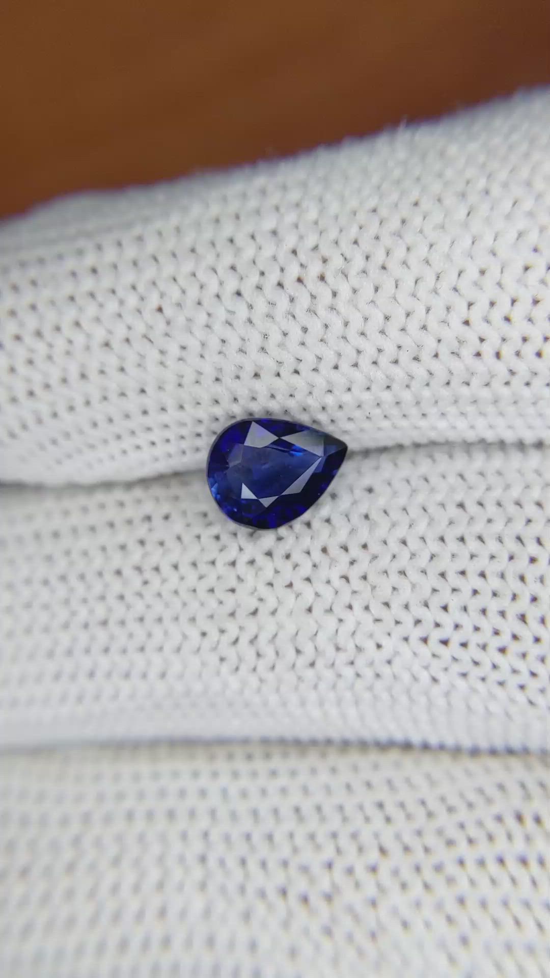 1.36 Ct. Blue Sapphire from Ceylon (Sri Lanka) Size Video