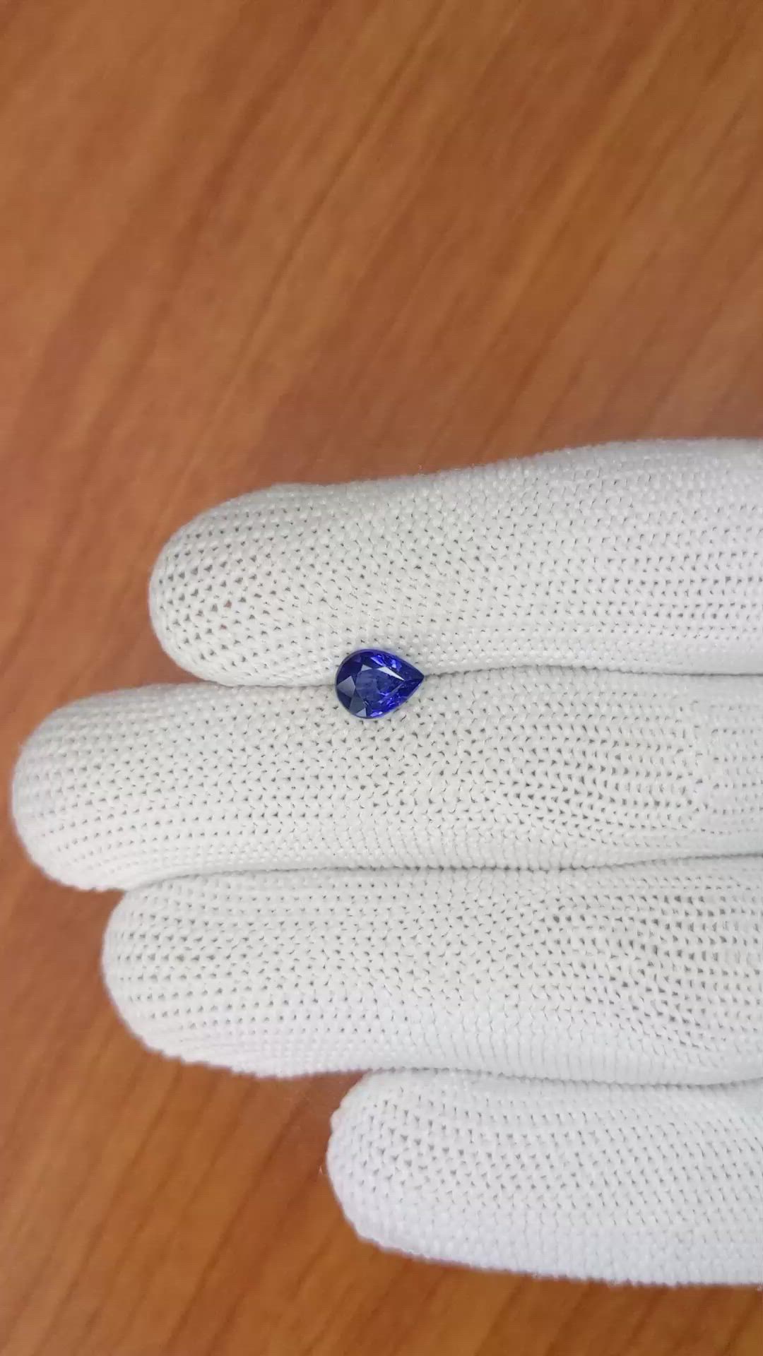 1.10 Ct. Blue Sapphire from Ceylon (Sri Lanka) Size Video