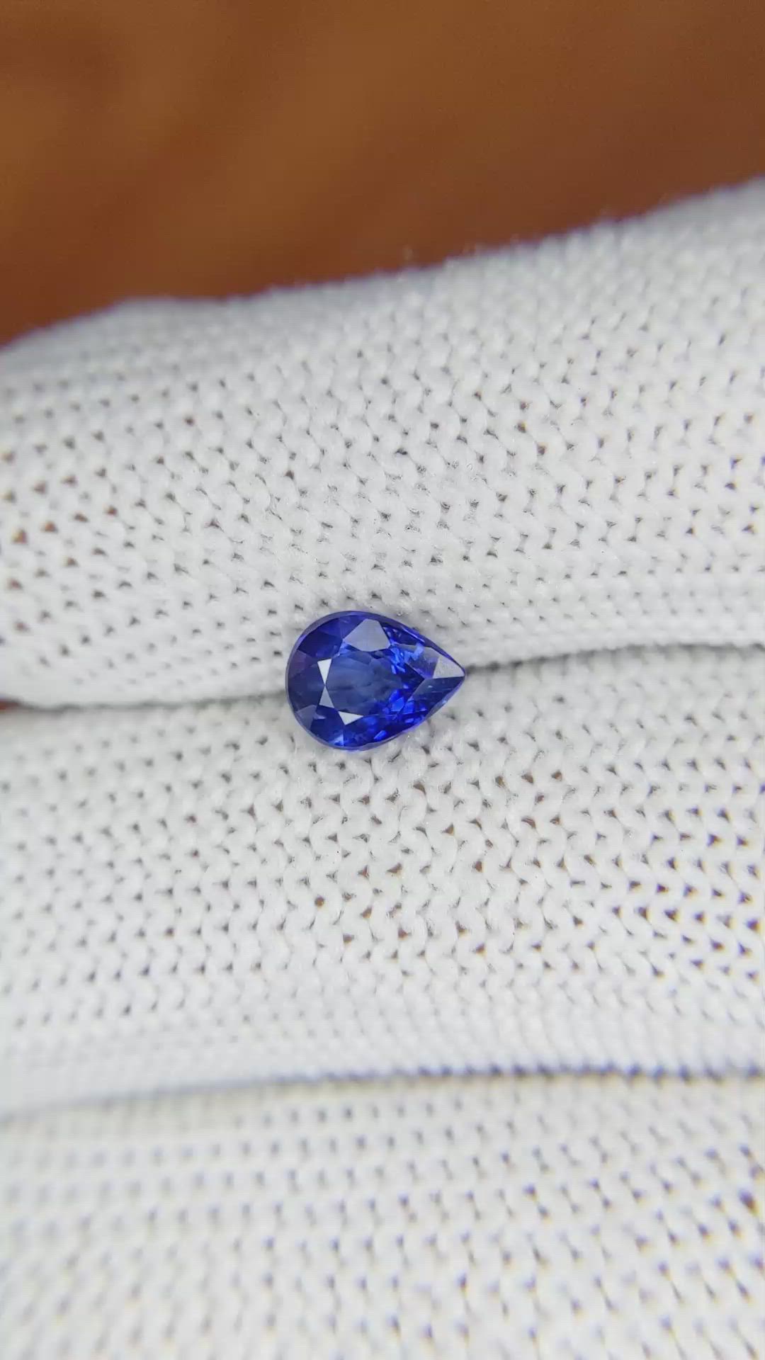 1.10 Ct. Blue Sapphire from Ceylon (Sri Lanka) Size Video
