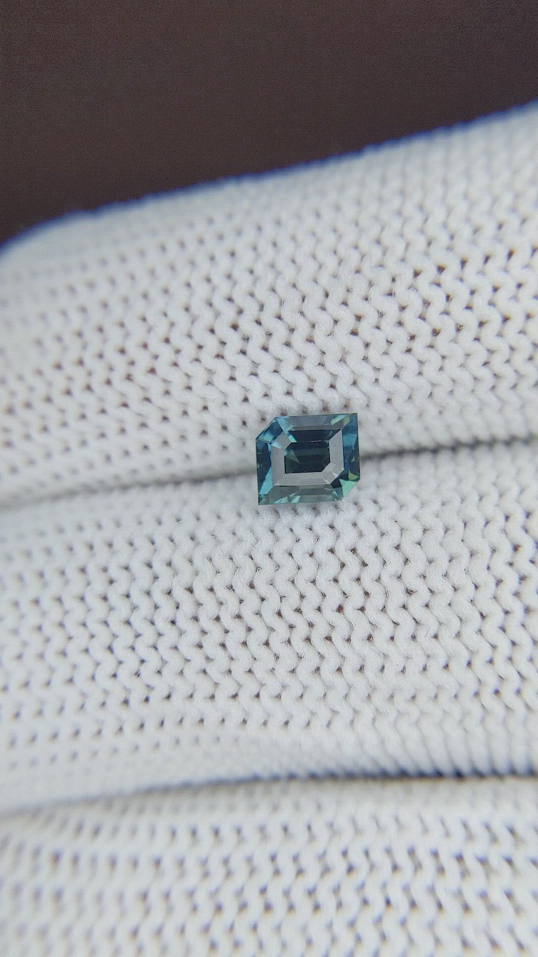1.19 Ct. Greenish Blue Sapphire from Madagascar Size Video