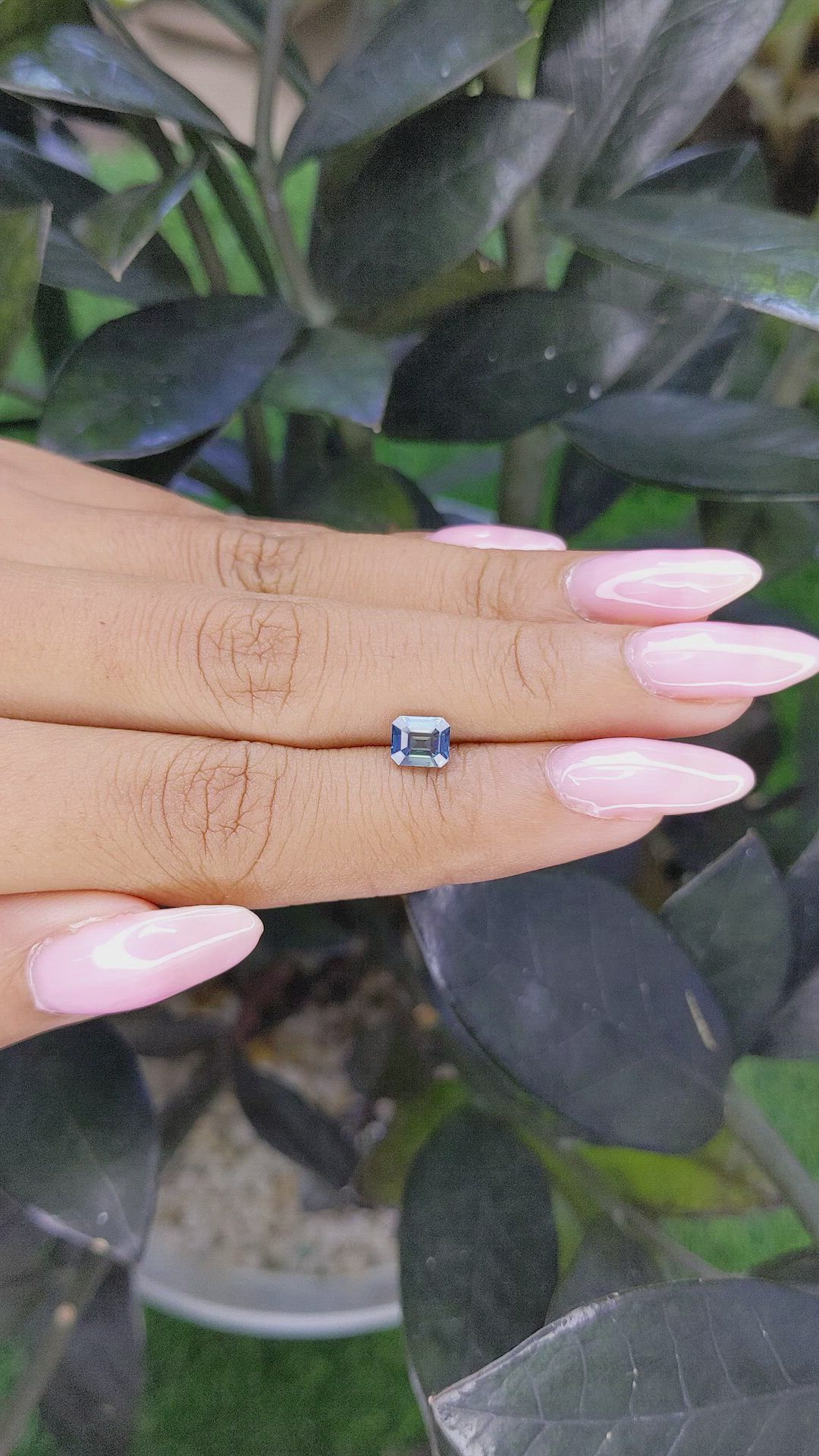 1.04 Ct. Greenish Blue Sapphire from Madagascar Size Video