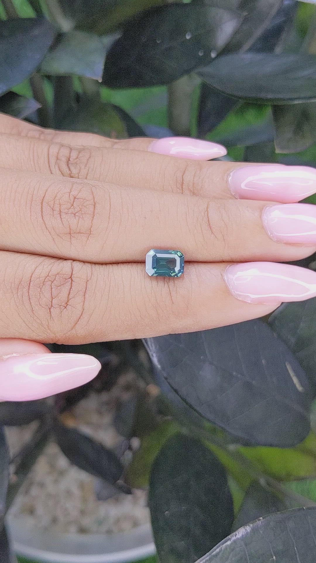 1.66 Ct. Greenish Blue Sapphire from Madagascar Size Video