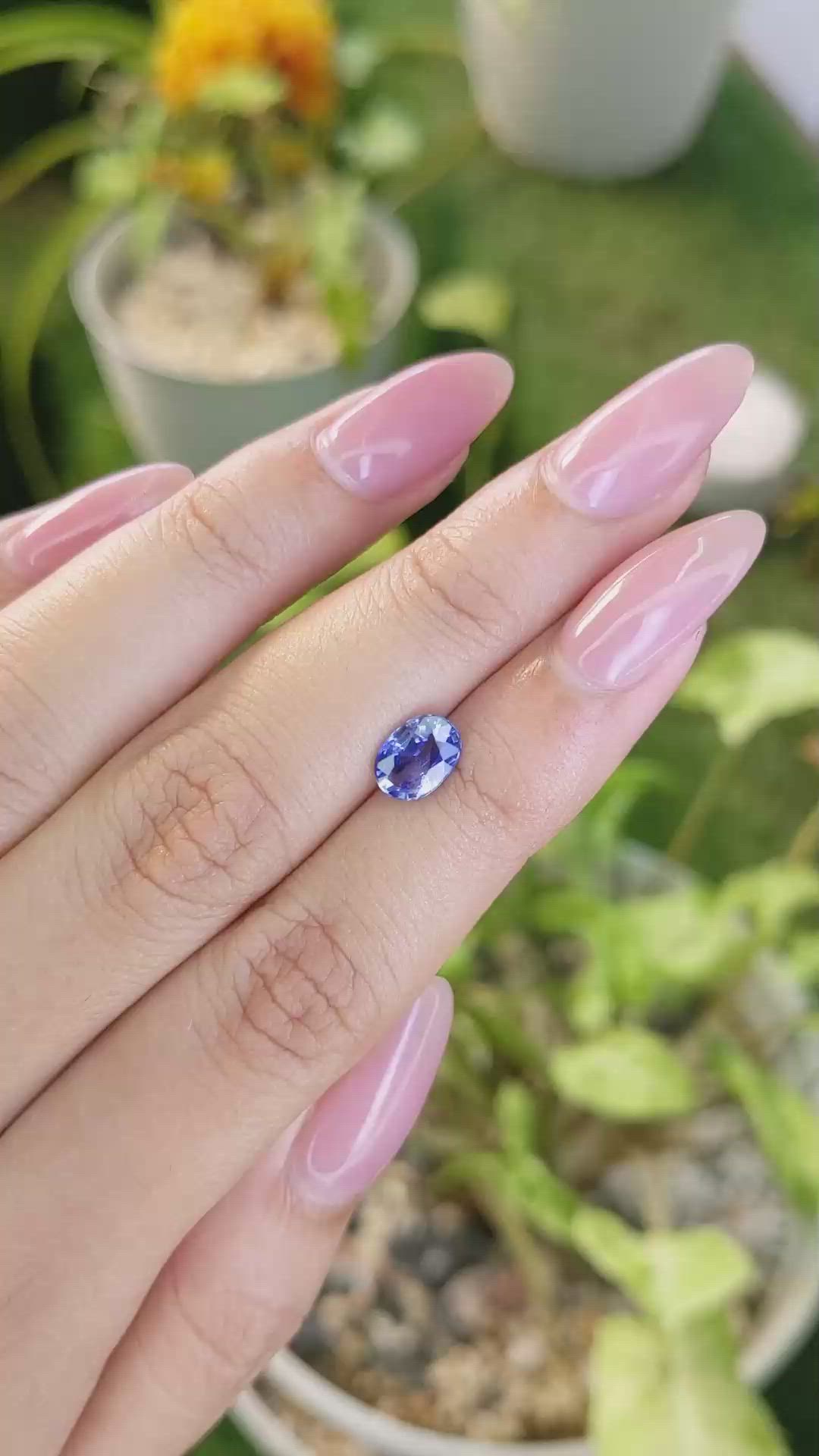 1.27 Ct. Blue Sapphire from Ceylon (Sri Lanka) Size Video