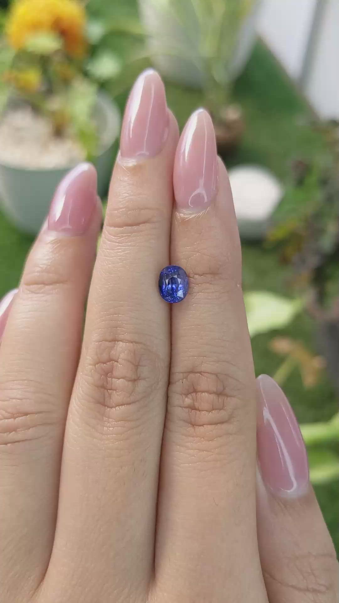1.39 Ct. Blue Sapphire from Ceylon (Sri Lanka) Size Video