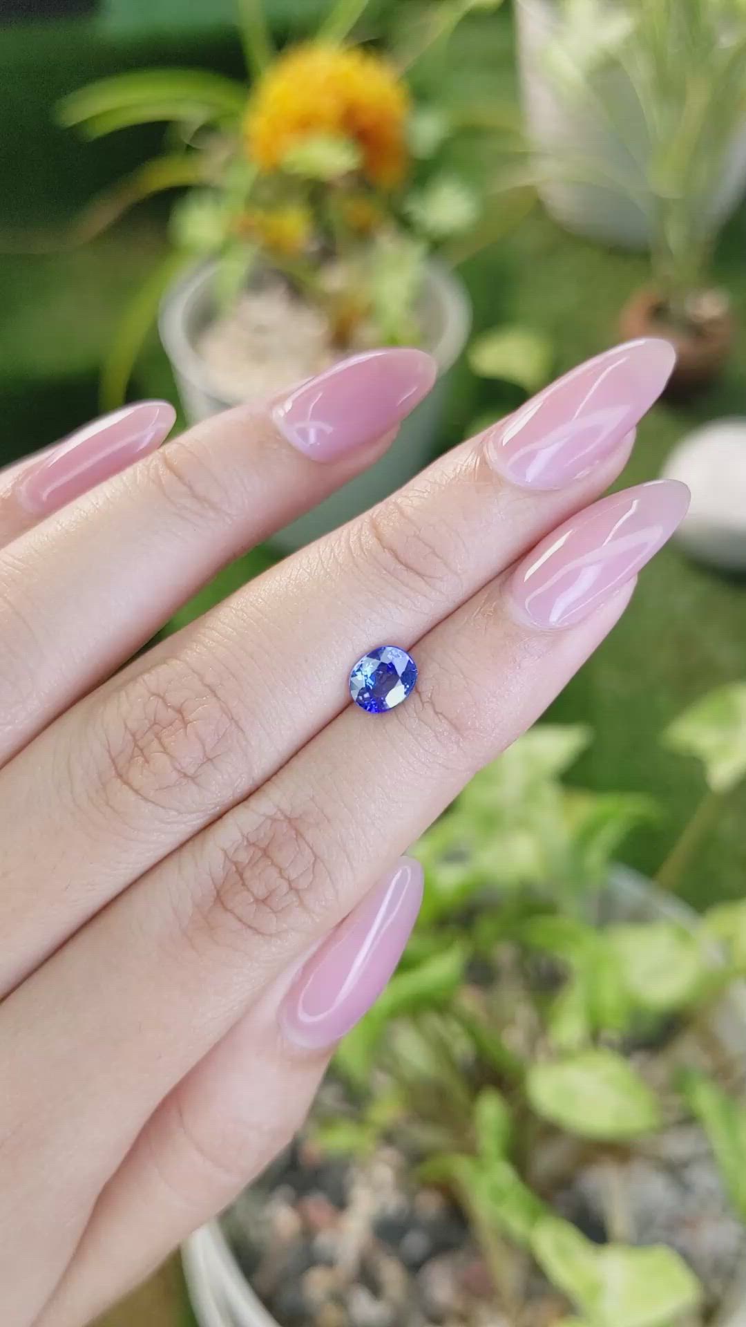 1.06 Ct. Blue Sapphire from Ceylon (Sri Lanka) Size Video