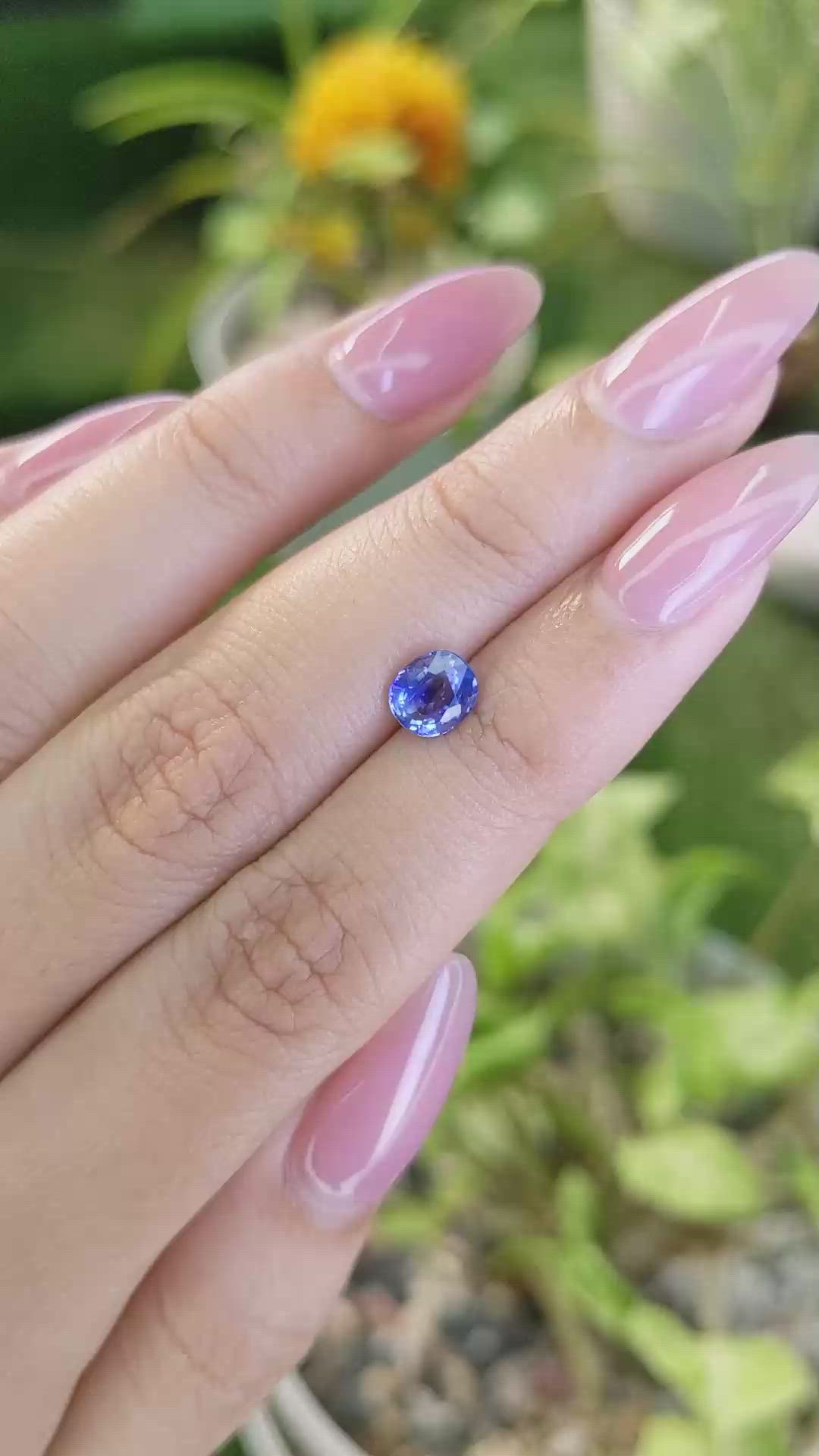 1.15 Ct. Blue Sapphire from Ceylon (Sri Lanka) Size Video