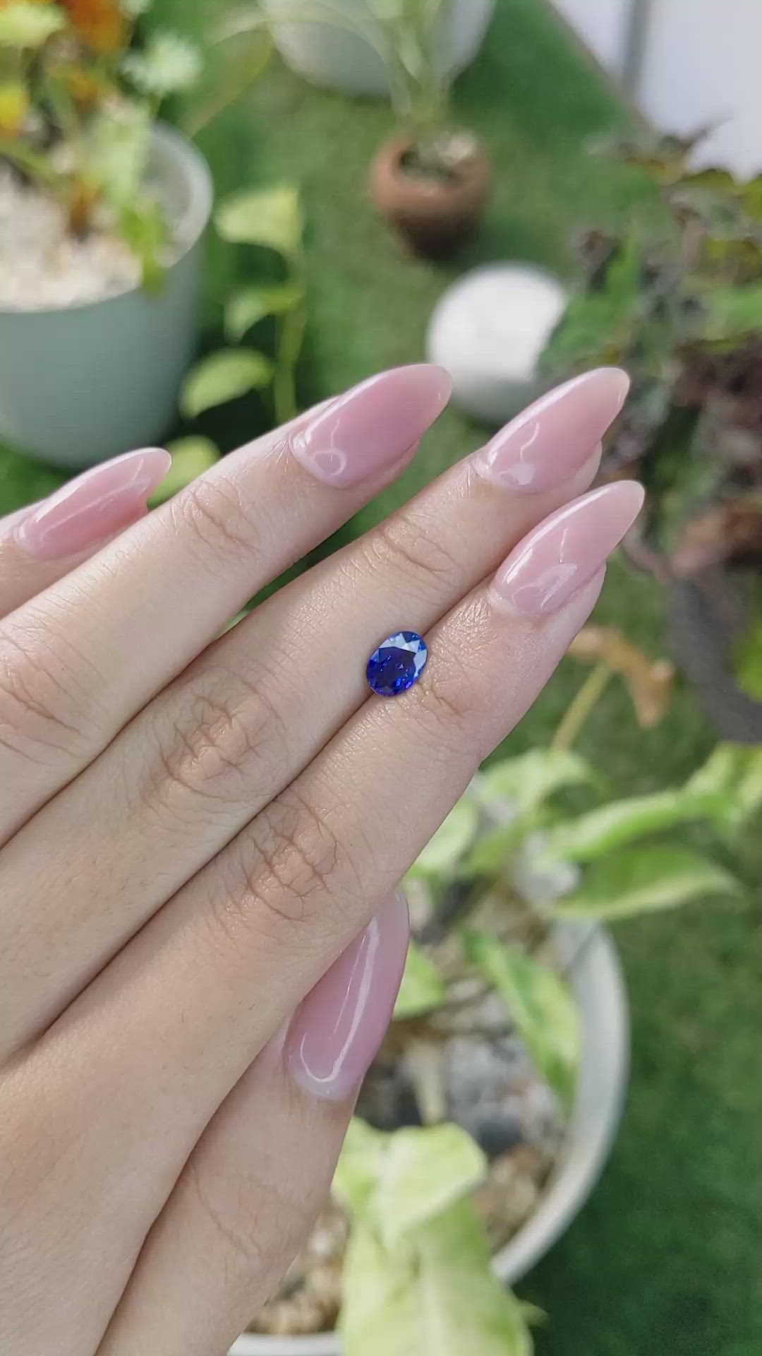 1.02 Ct. Blue Sapphire from Ceylon (Sri Lanka) Size Video