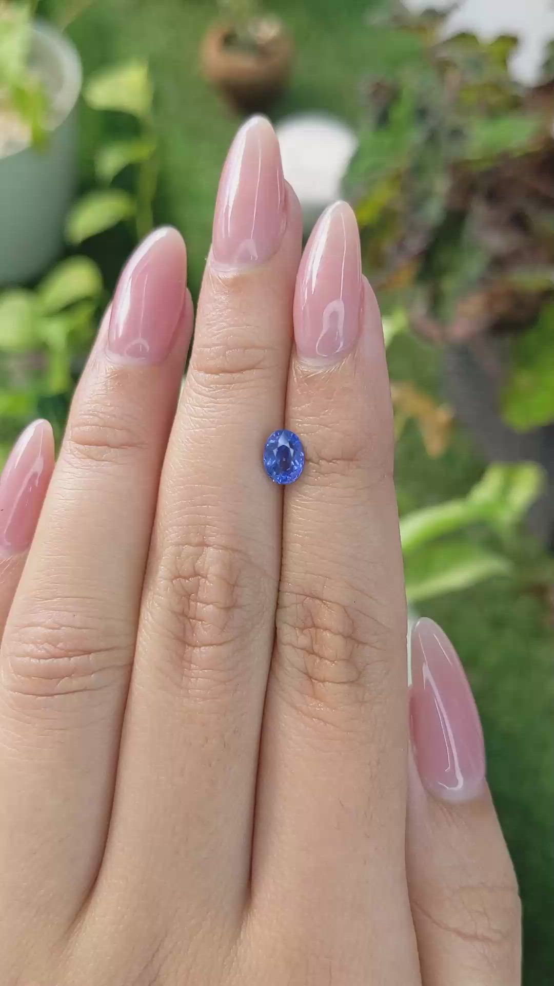 1.02 Ct. Blue Sapphire from Ceylon (Sri Lanka) Size Video