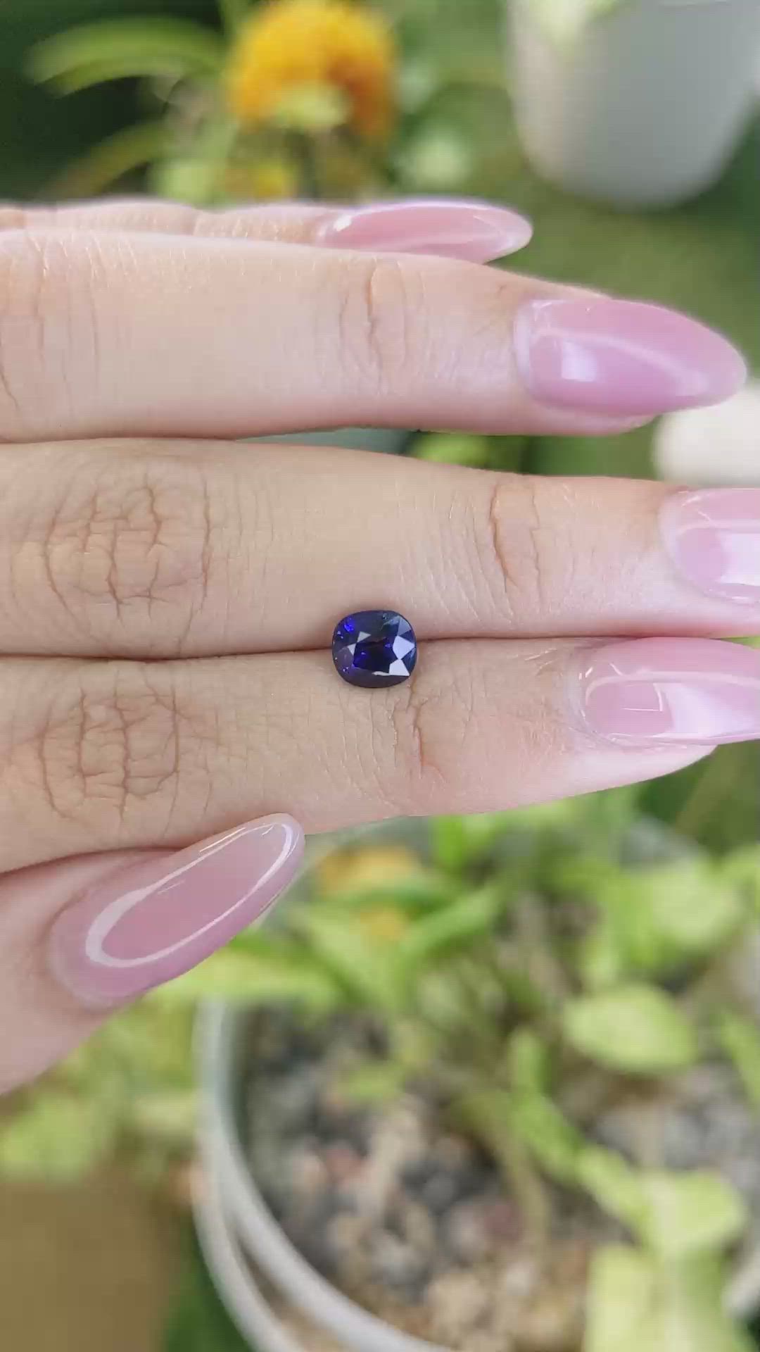 1.53 Ct. Blue Sapphire from Ceylon (Sri Lanka) Size Video