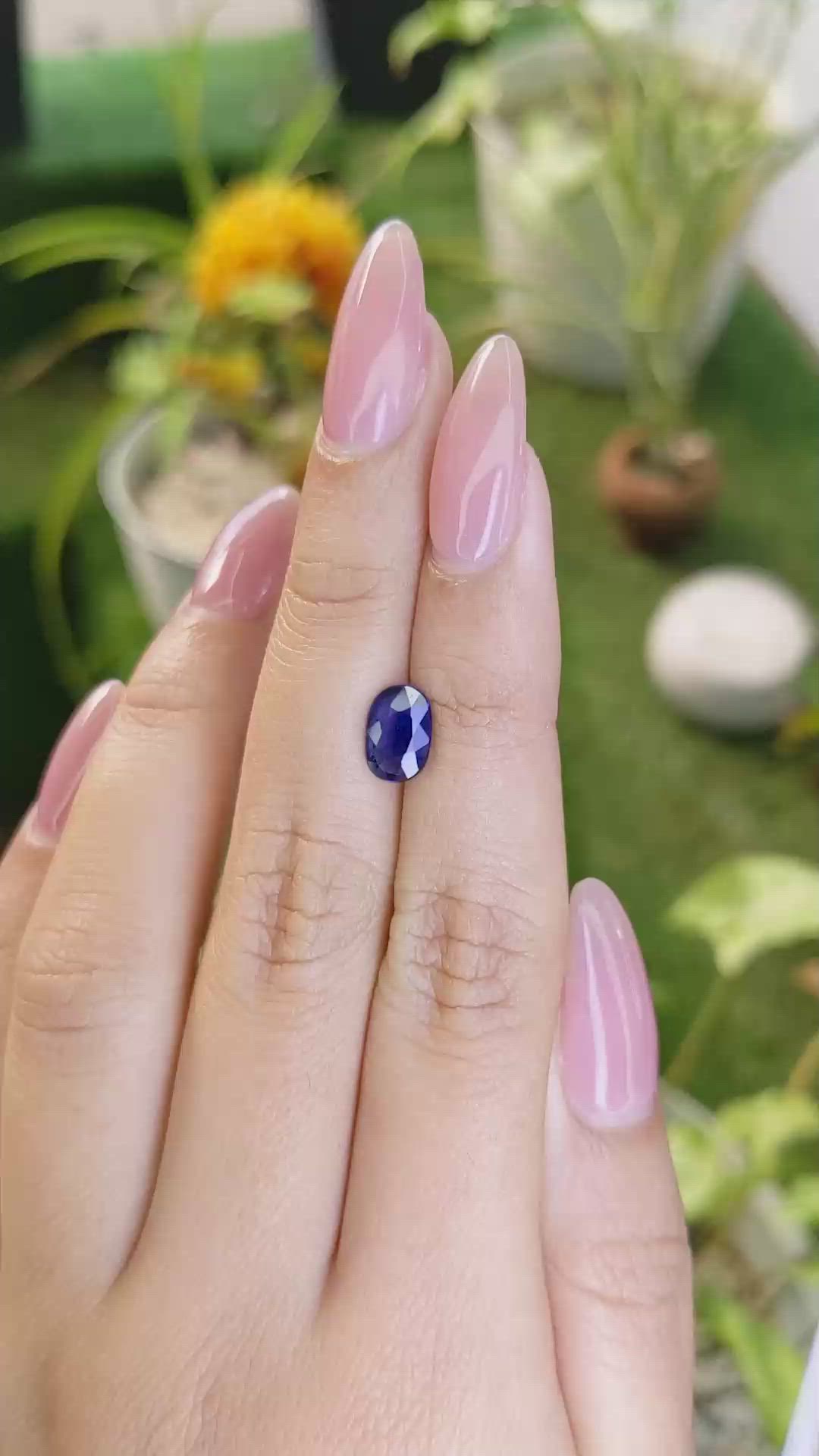 1.22 Ct. Blue Sapphire from Ceylon (Sri Lanka) Size Video