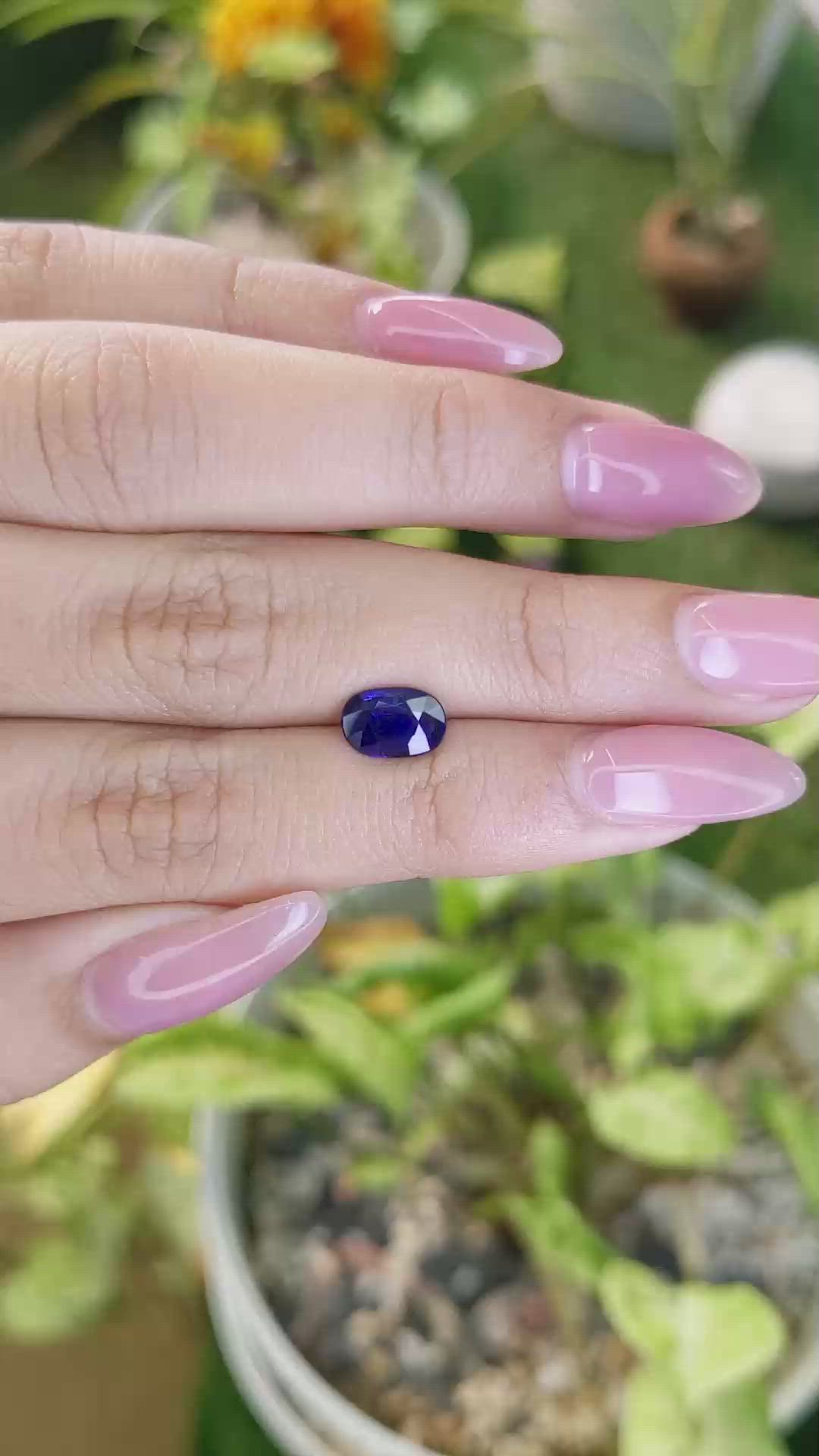 1.22 Ct. Blue Sapphire from Ceylon (Sri Lanka) Size Video