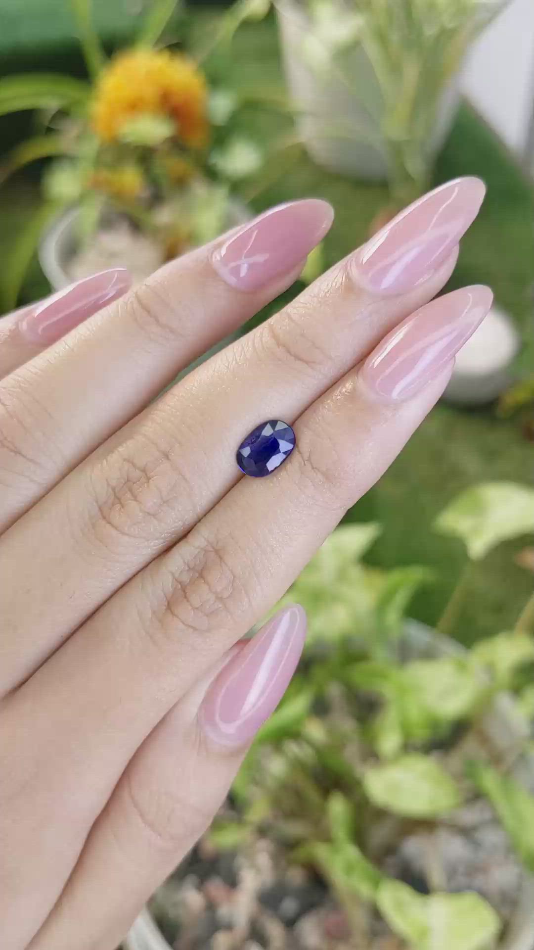1.22 Ct. Blue Sapphire from Ceylon (Sri Lanka) Size Video