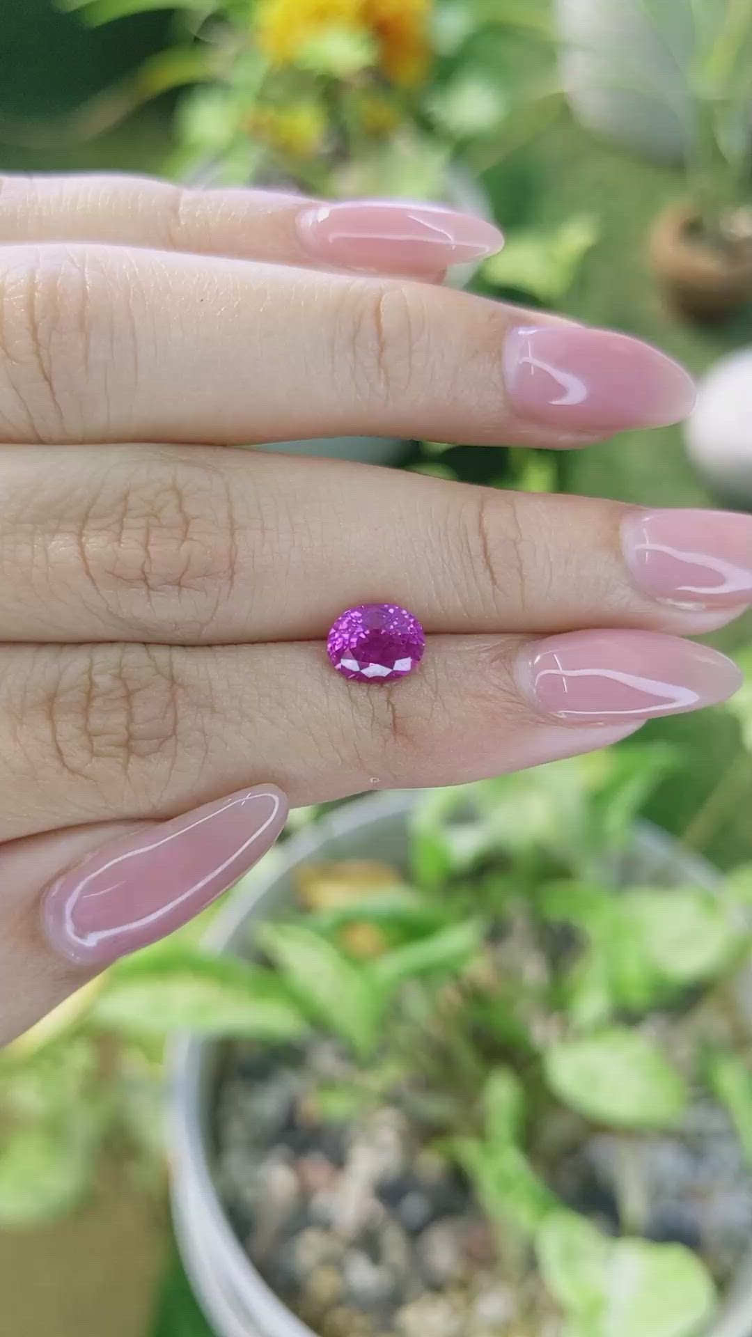 2.02 Ct. Pinkish Purple Sapphire from Ceylon (Sri Lanka) Size Video