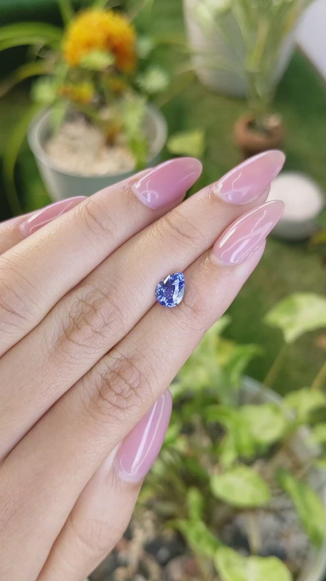 1.62 Ct. Blue Sapphire from Ceylon (Sri Lanka) Size Video