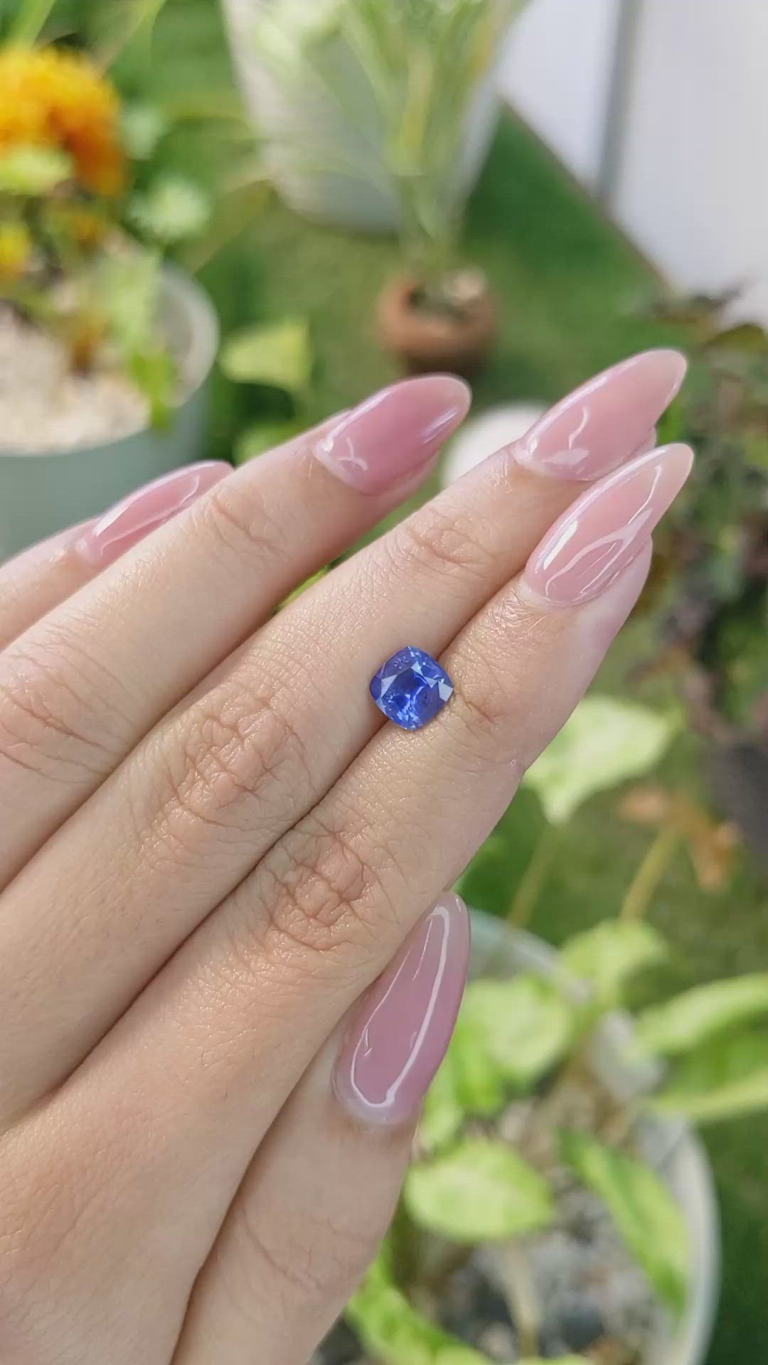 1.64 Ct. Blue Sapphire from Ceylon (Sri Lanka) Size Video