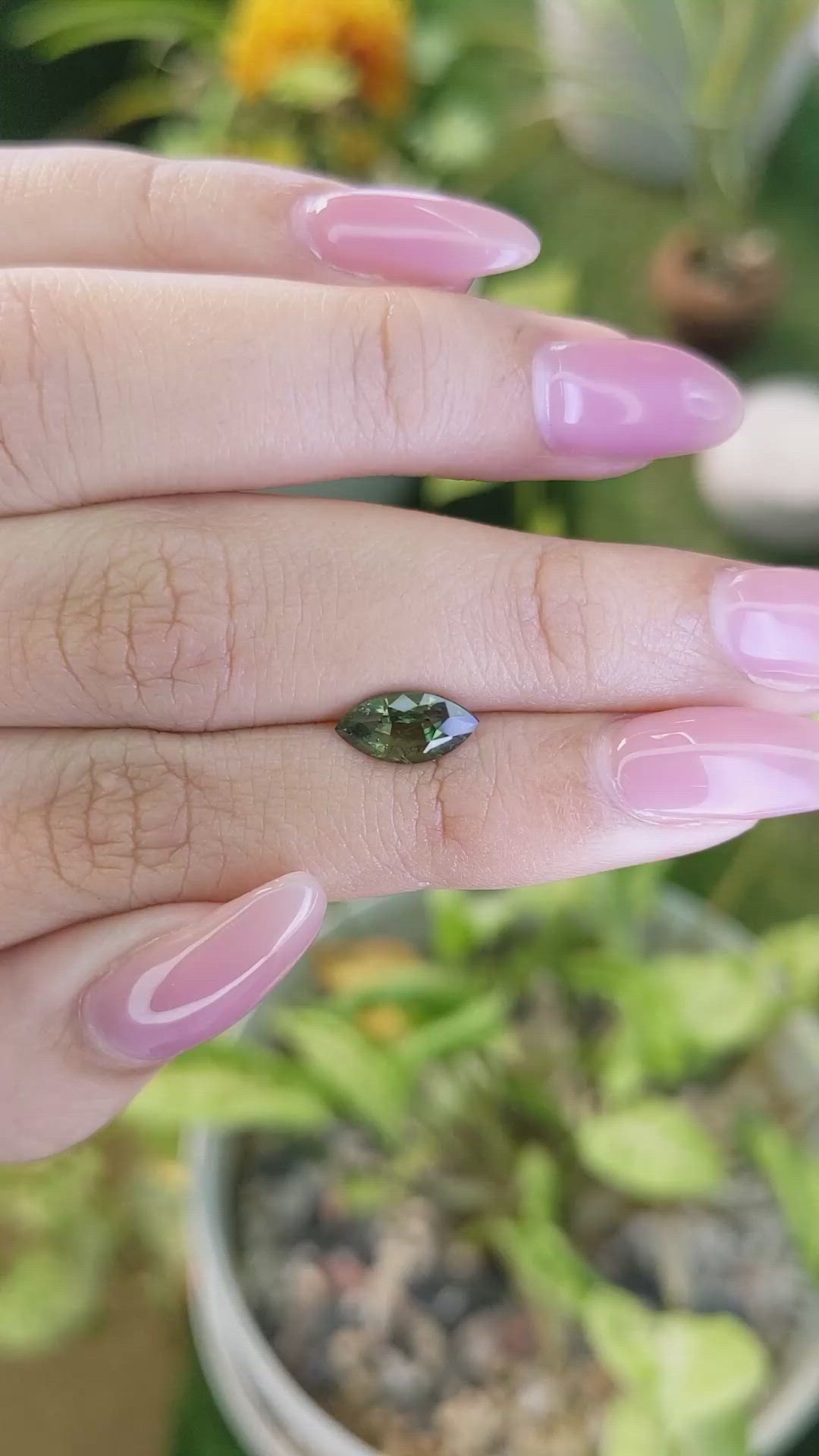 1.39 Ct. Green Sapphire from Madagascar Size Video