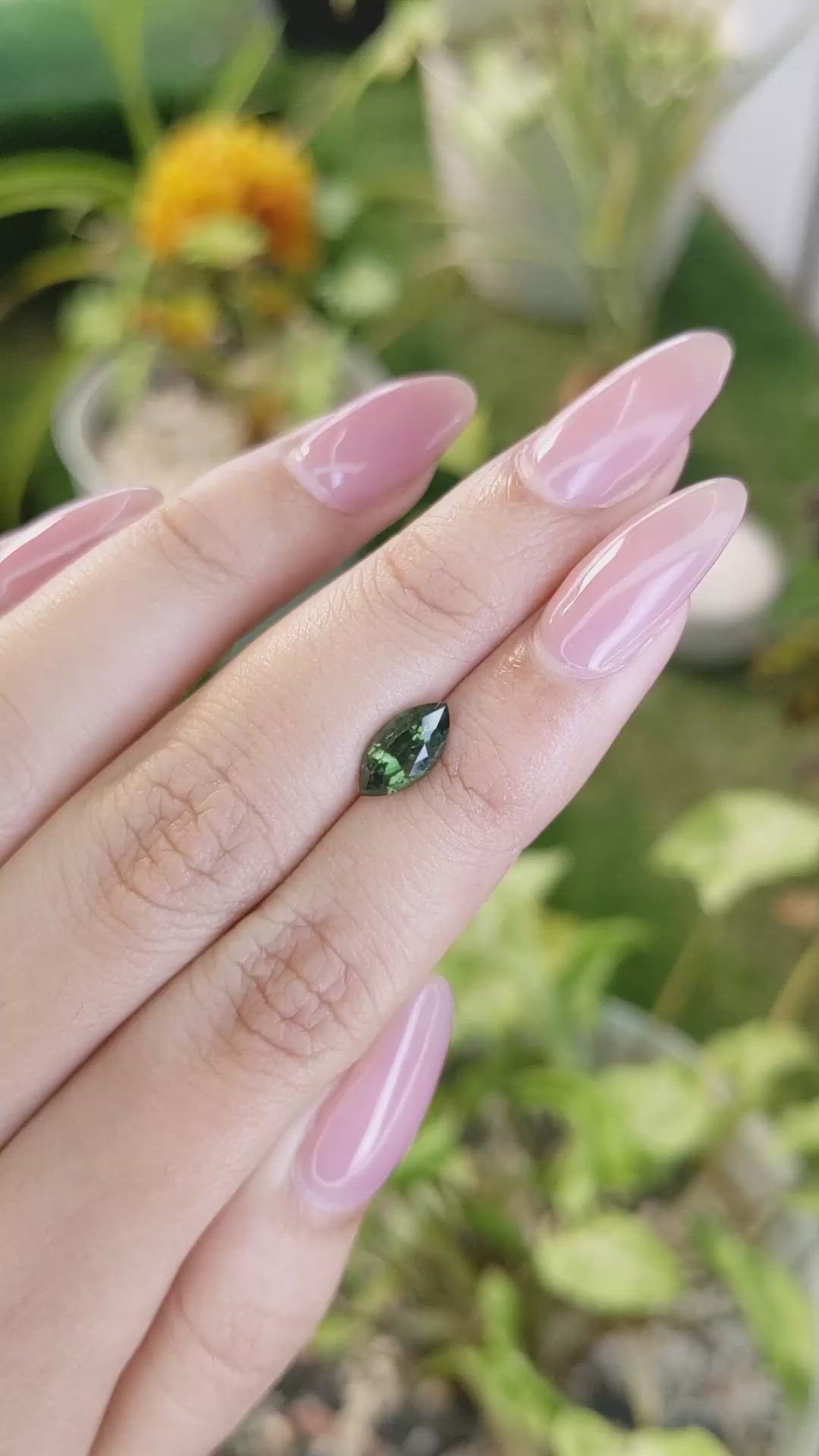 1.39 Ct. Green Sapphire from Madagascar Size Video