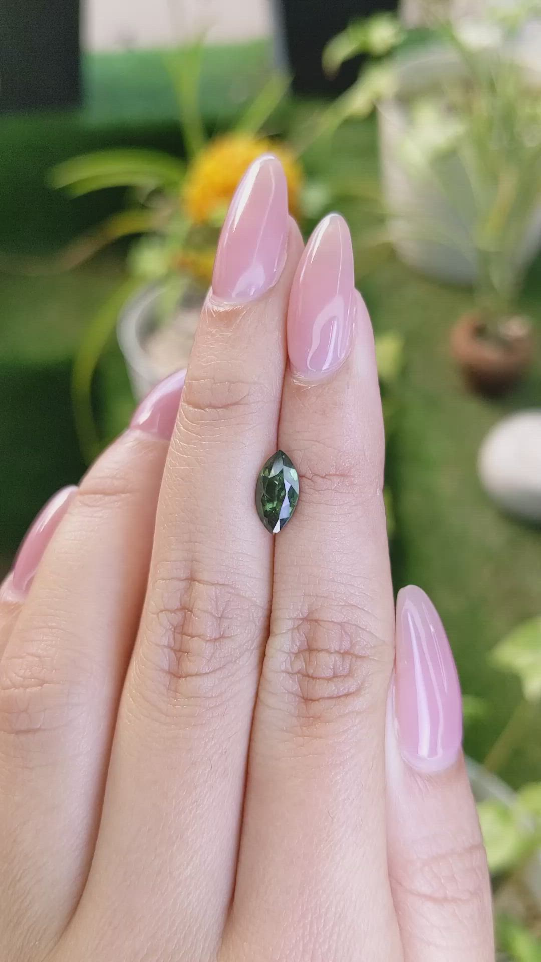 1.39 Ct. Green Sapphire from Madagascar Size Video