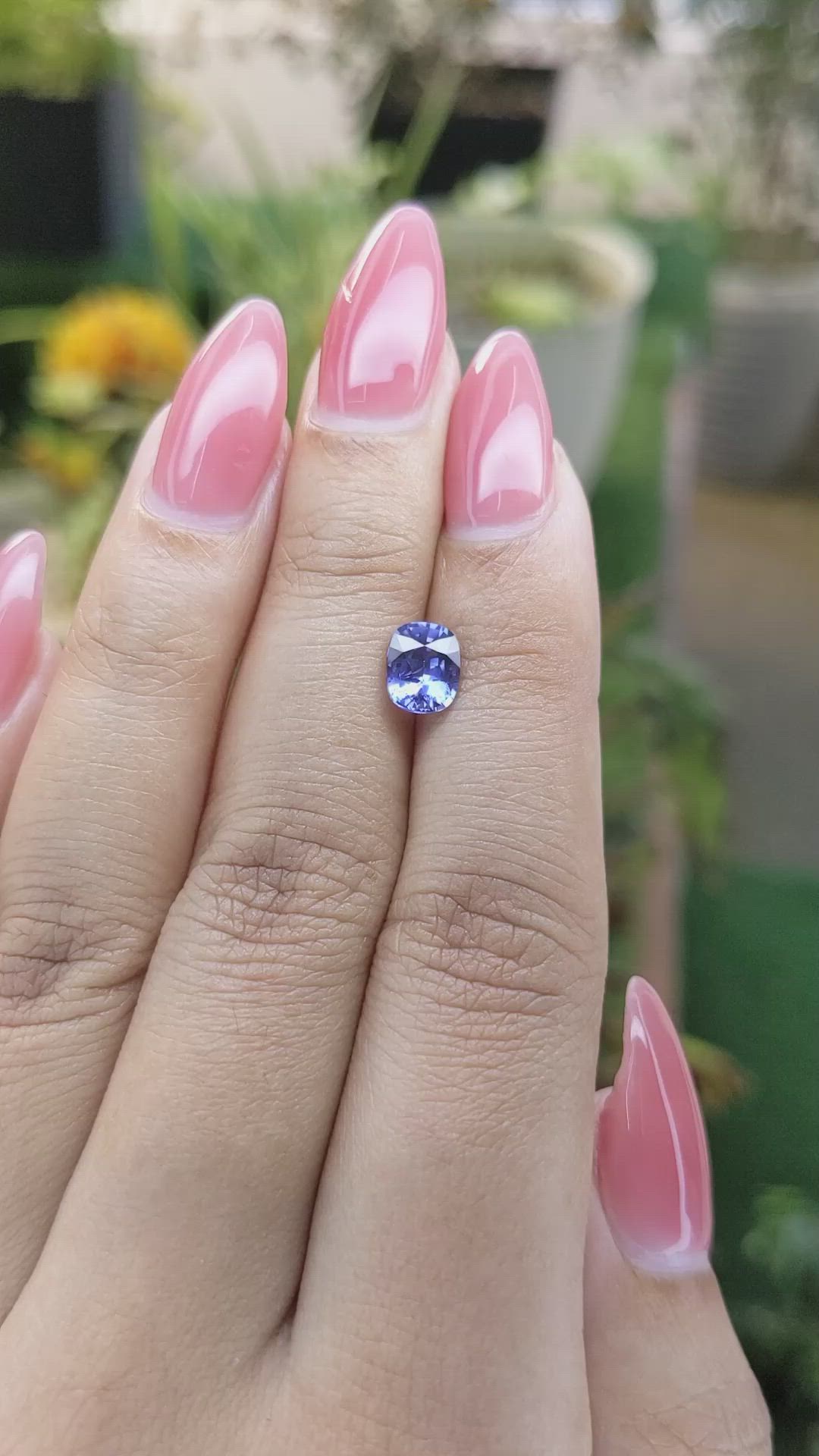1.28 Ct. Violet Sapphire from Ceylon (Sri Lanka) Size Video