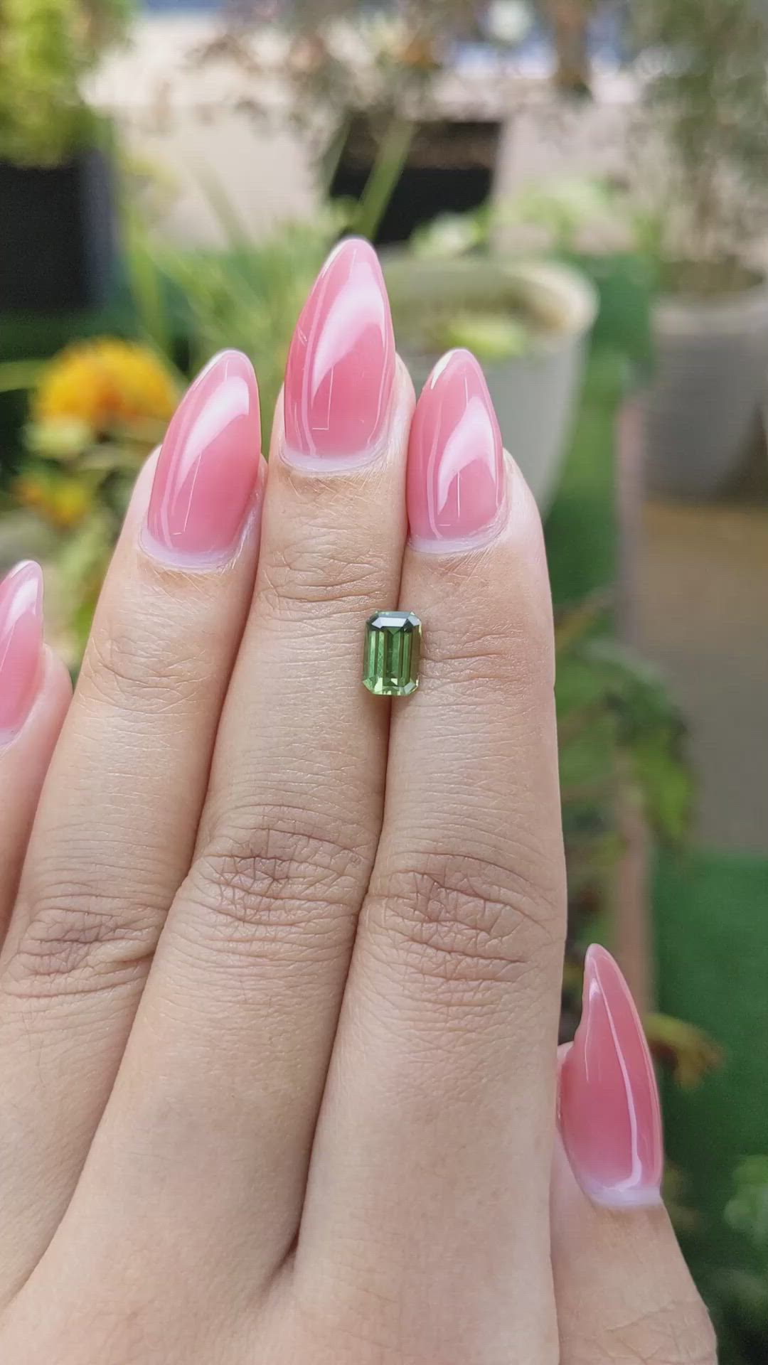 1.28 Ct. Green Sapphire from Madagascar Size Video