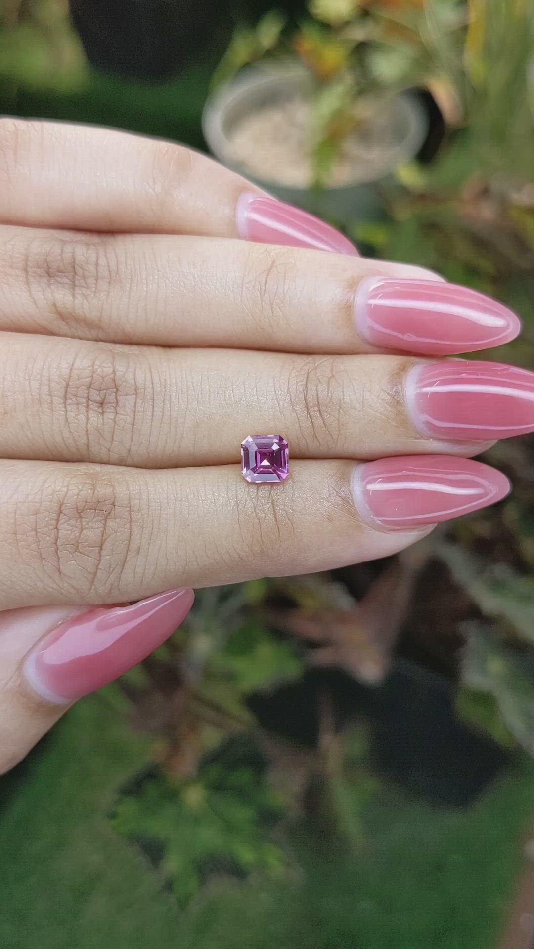 1.05 Ct. Purplish Pink Sapphire from Ceylon (Sri Lanka) Size Video