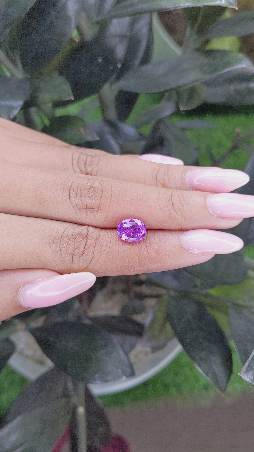 2.76 Ct. Purple Sapphire from Madagascar Size Video