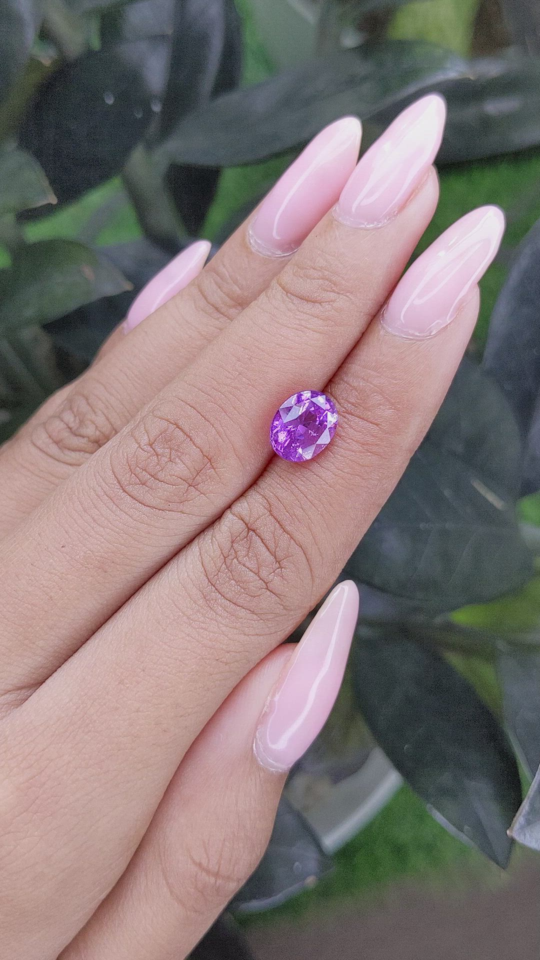 2.76 Ct. Purple Sapphire from Madagascar Size Video