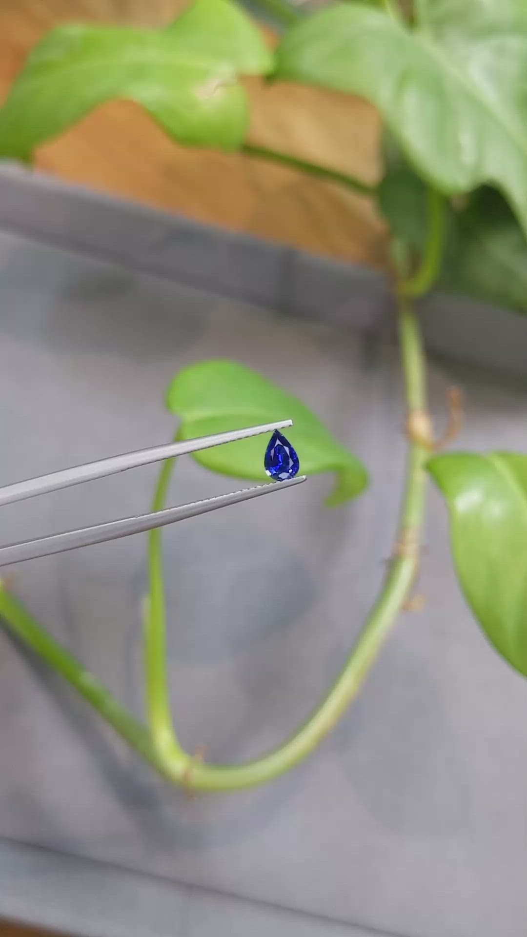 0.48 Ct. Blue Sapphire from Ceylon (Sri Lanka) Size Video