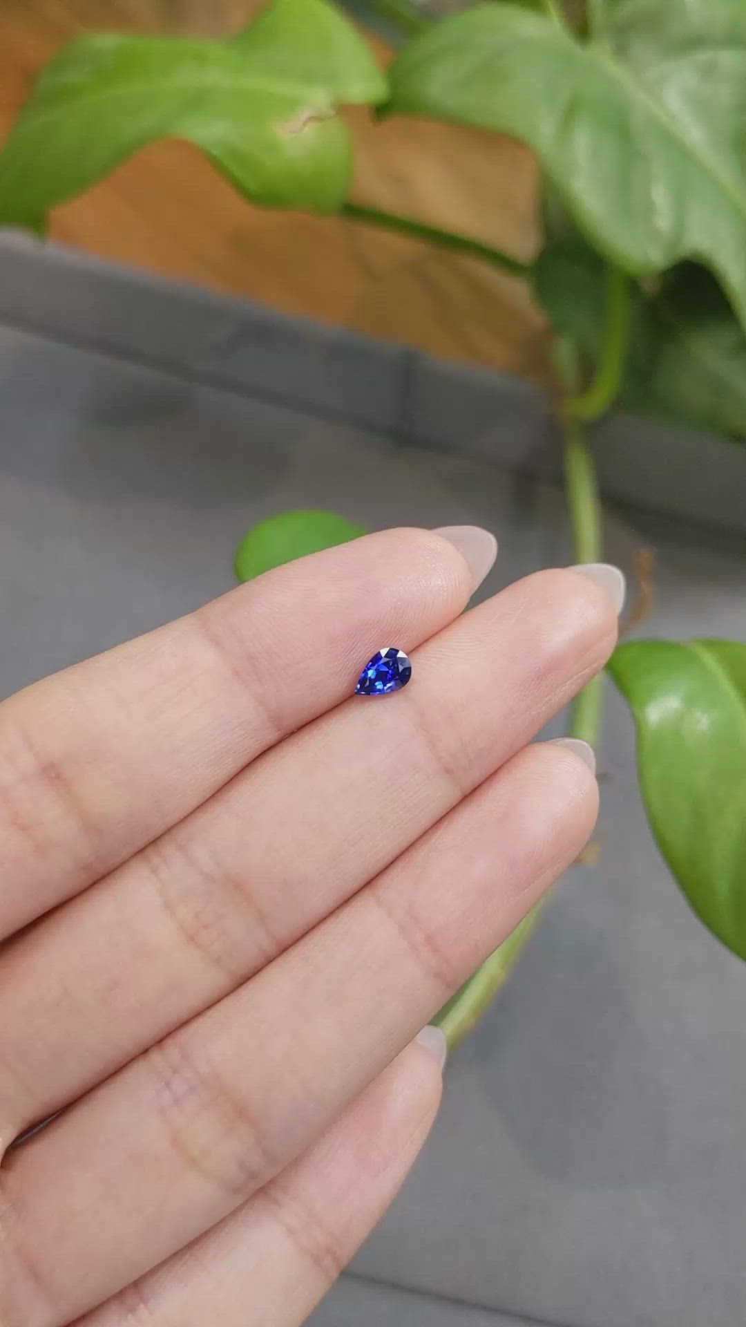 0.48 Ct. Blue Sapphire from Ceylon (Sri Lanka) Size Video