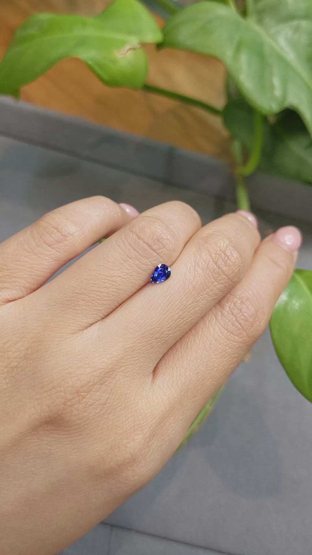 0.48 Ct. Blue Sapphire from Ceylon (Sri Lanka) Size Video