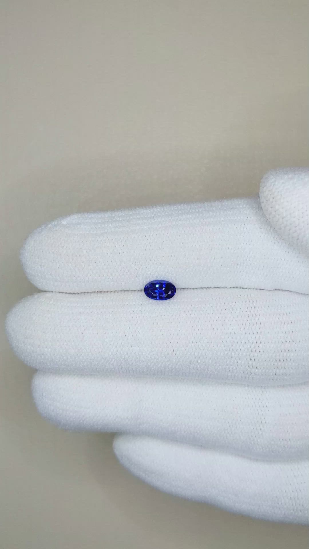 0.43 Ct. Blue Sapphire from Ceylon (Sri Lanka) Size Video