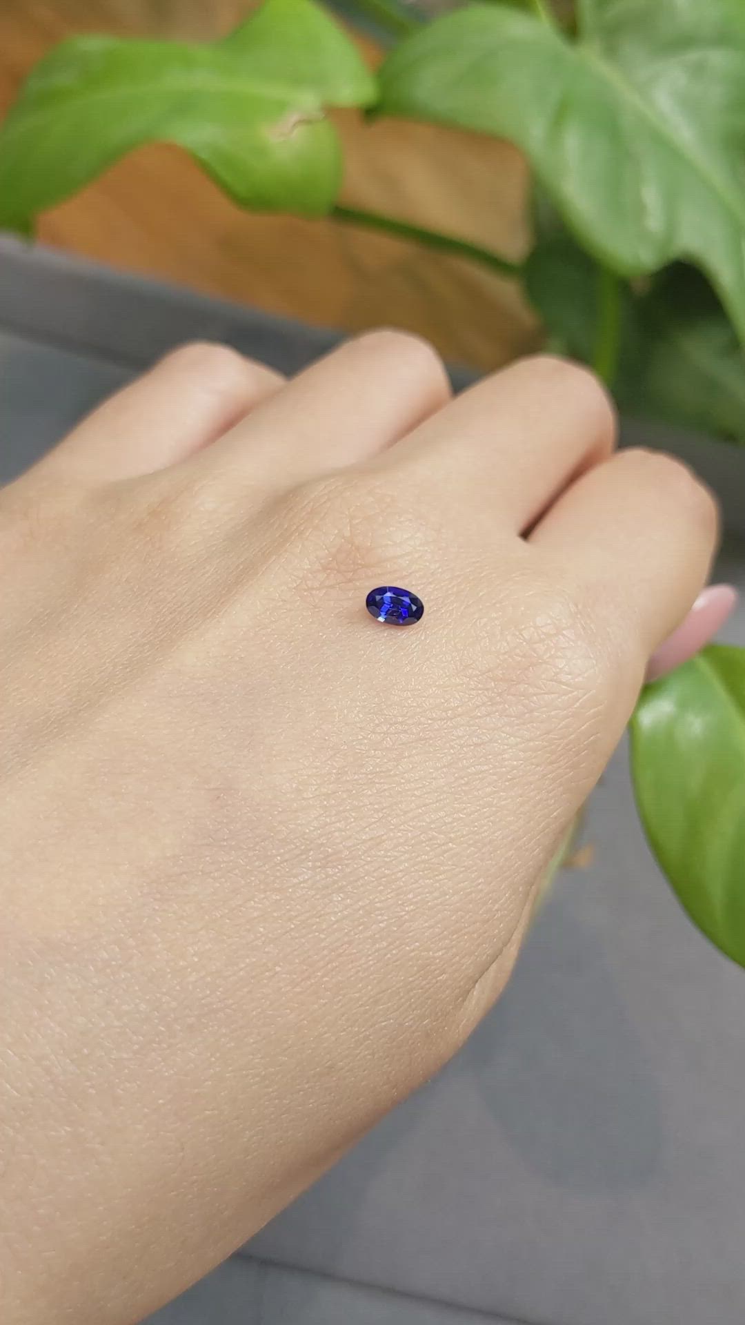 0.43 Ct. Blue Sapphire from Ceylon (Sri Lanka) Size Video