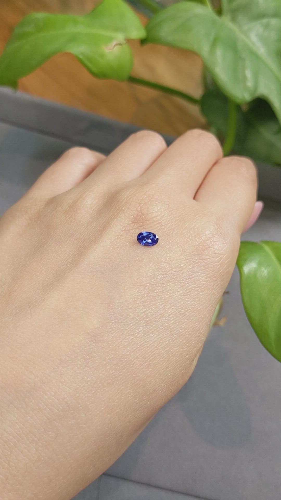0.44 Ct. Blue Sapphire from Ceylon (Sri Lanka) Size Video