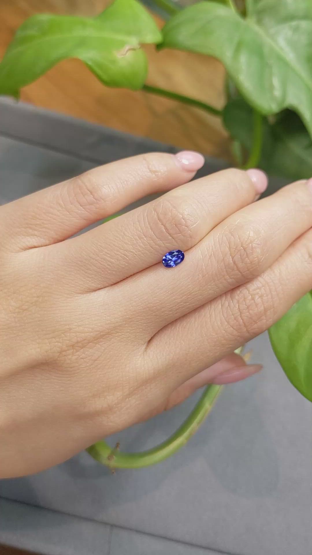 0.44 Ct. Blue Sapphire from Ceylon (Sri Lanka) Size Video