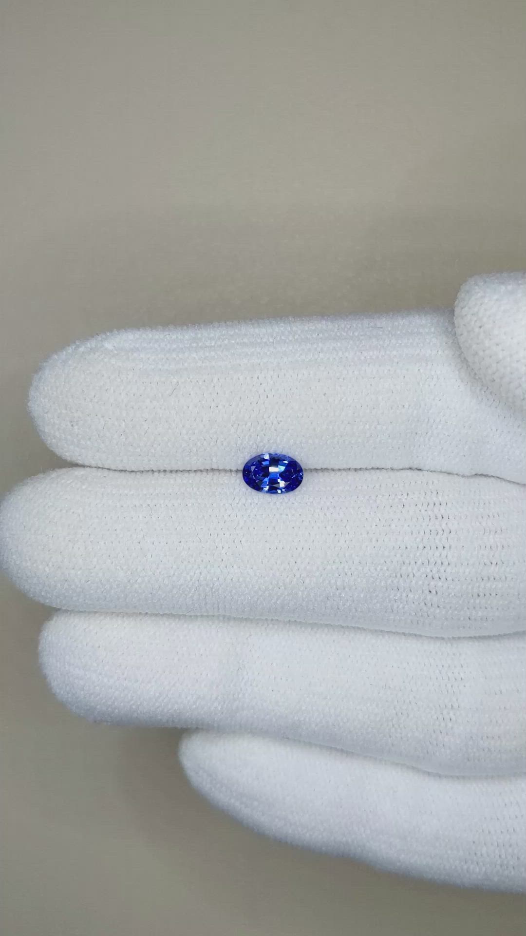 0.44 Ct. Blue Sapphire from Ceylon (Sri Lanka) Size Video