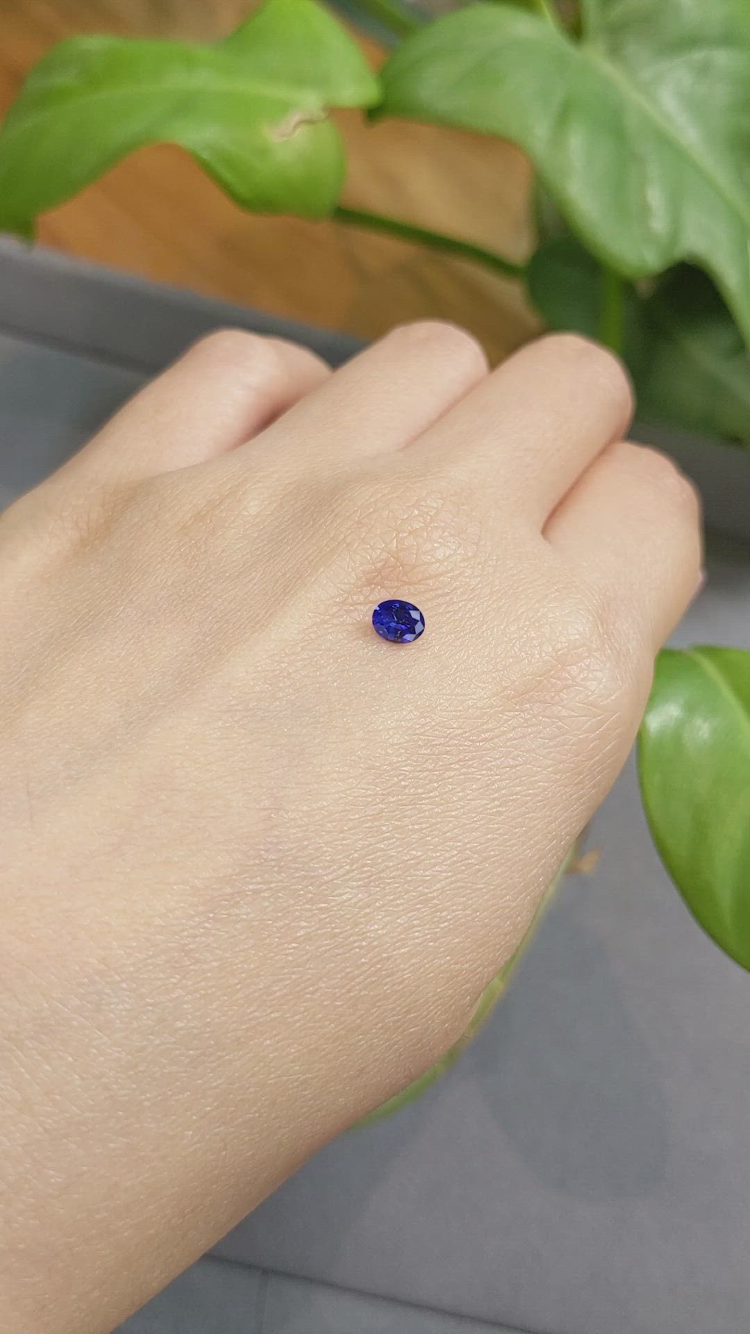 0.40 Ct. Blue Sapphire from Ceylon (Sri Lanka) Size Video