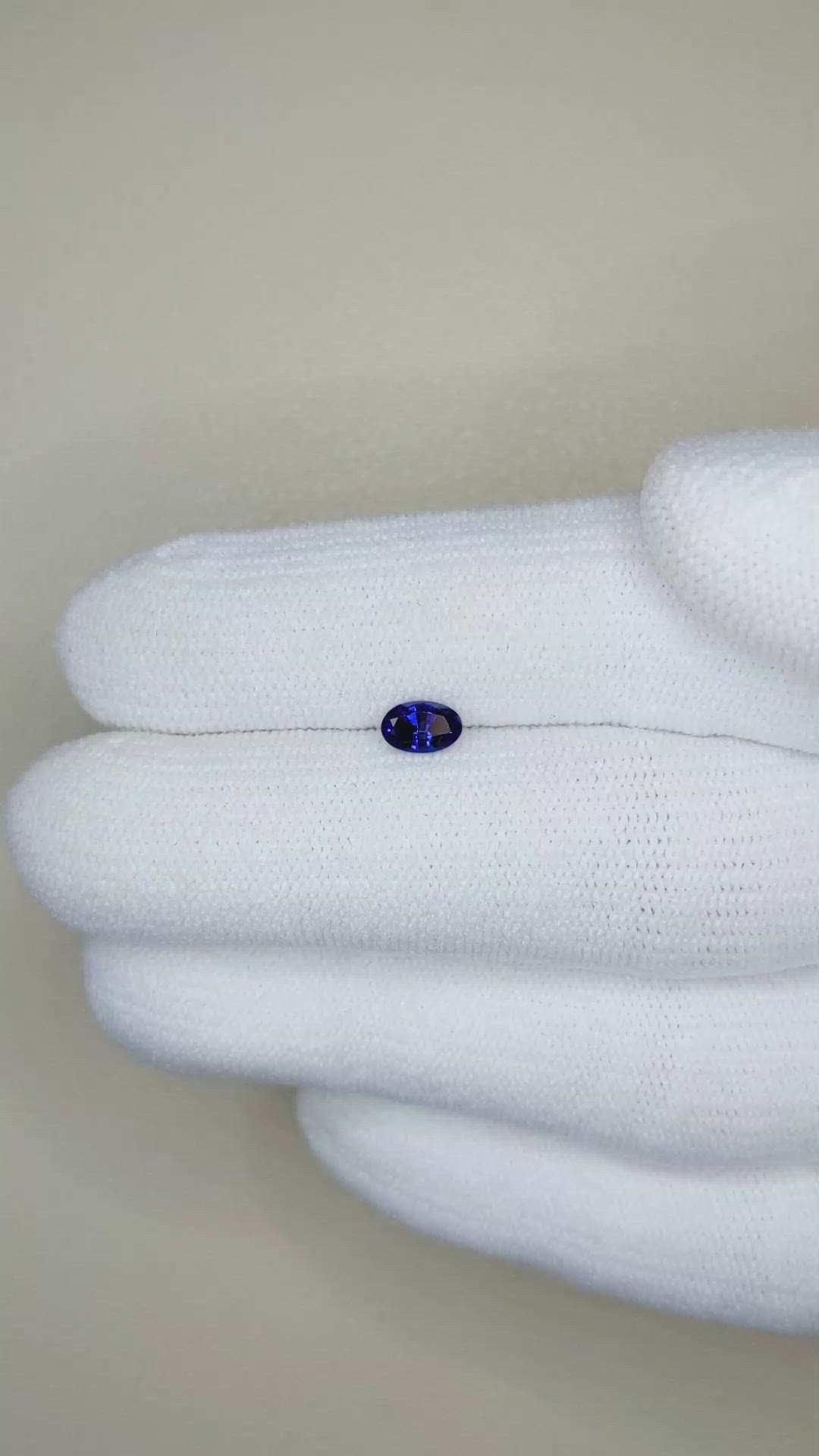 0.38 Ct. Blue Sapphire from Ceylon (Sri Lanka) Size Video