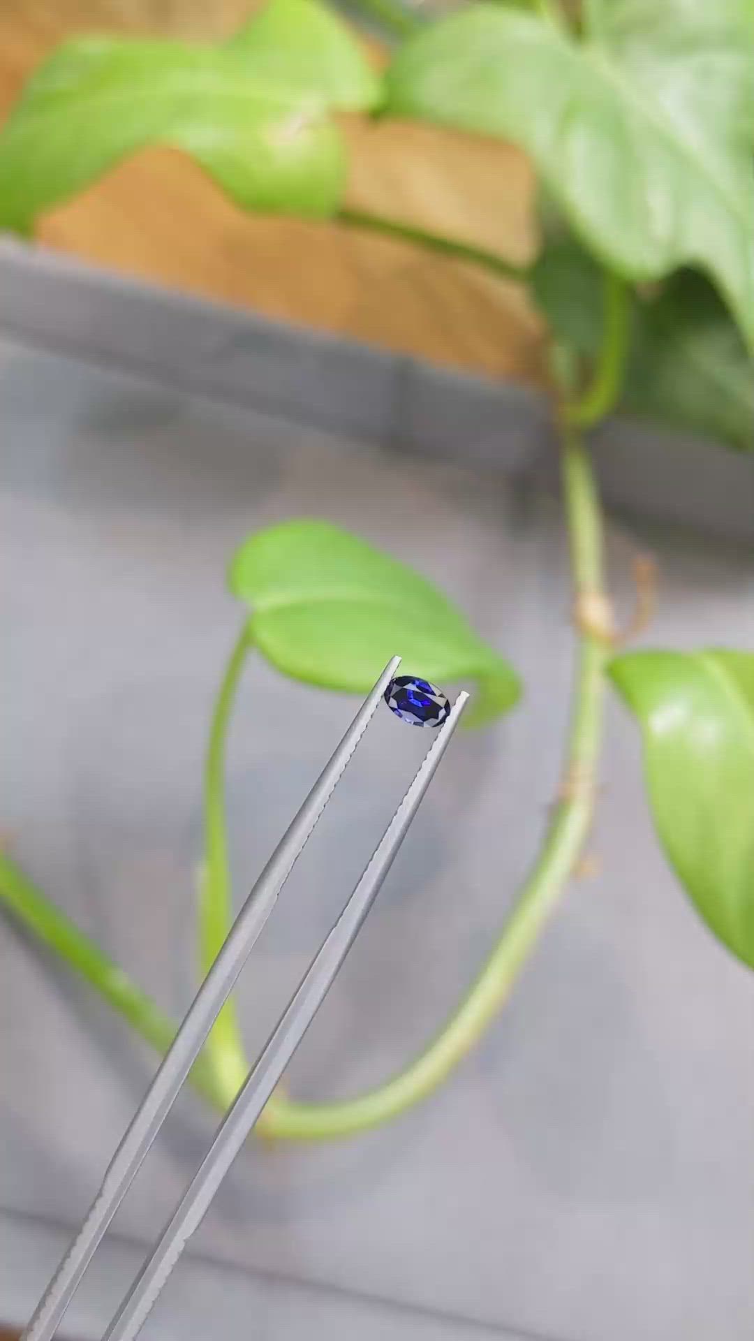 0.38 Ct. Blue Sapphire from Ceylon (Sri Lanka) Size Video