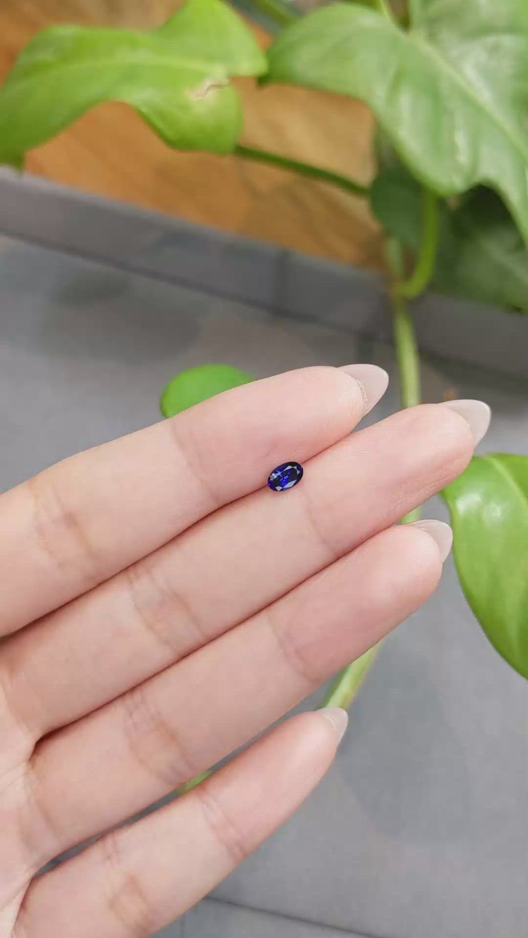 0.38 Ct. Blue Sapphire from Ceylon (Sri Lanka) Size Video