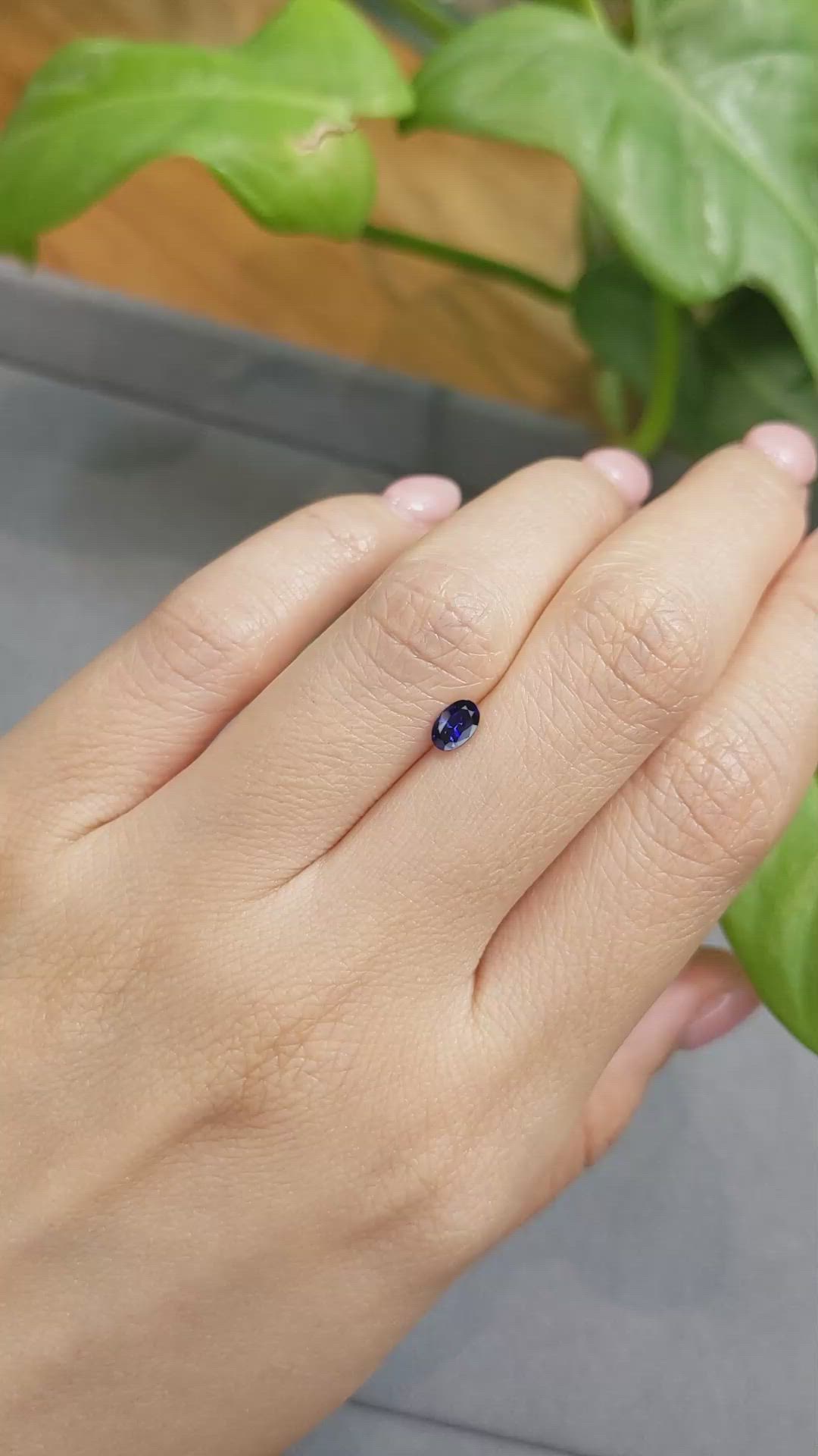 0.38 Ct. Blue Sapphire from Ceylon (Sri Lanka) Size Video
