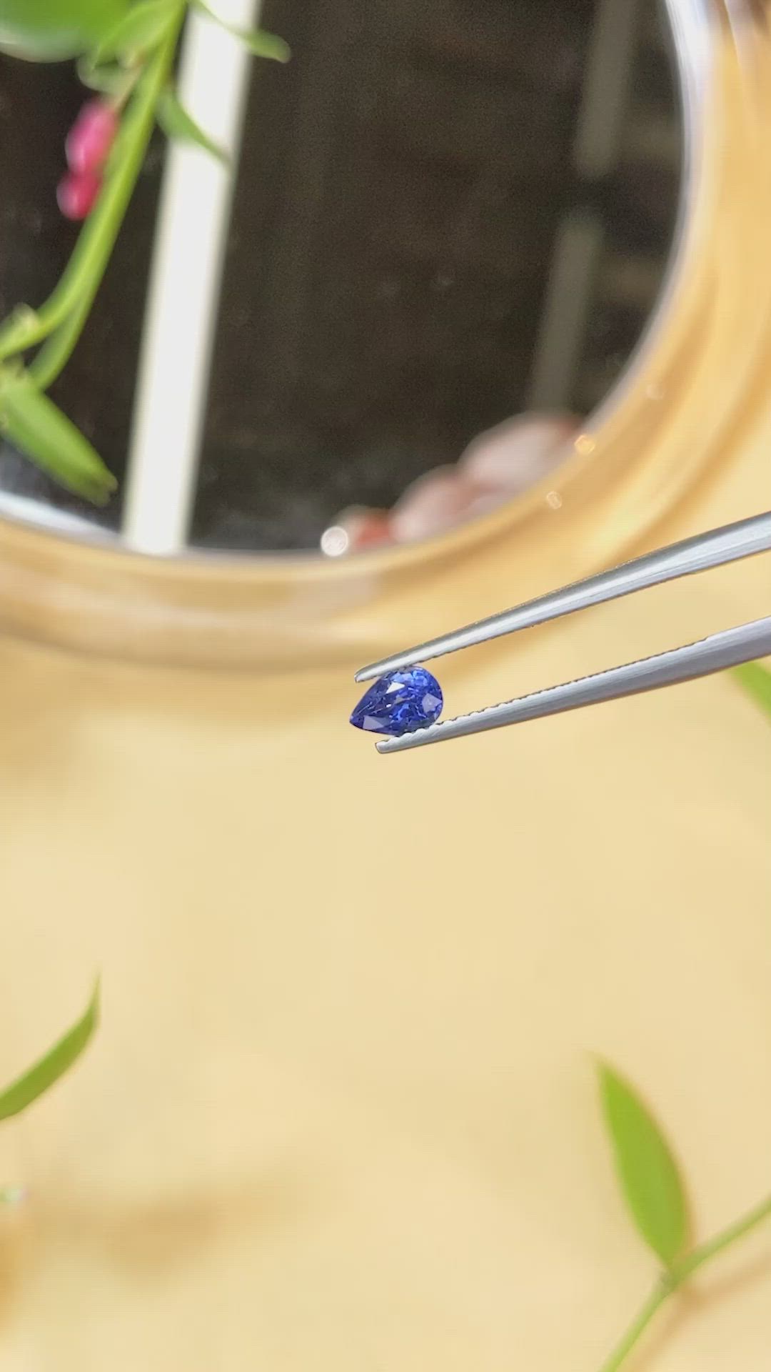 0.56 Ct. Blue Sapphire from Ceylon (Sri Lanka) Size Video